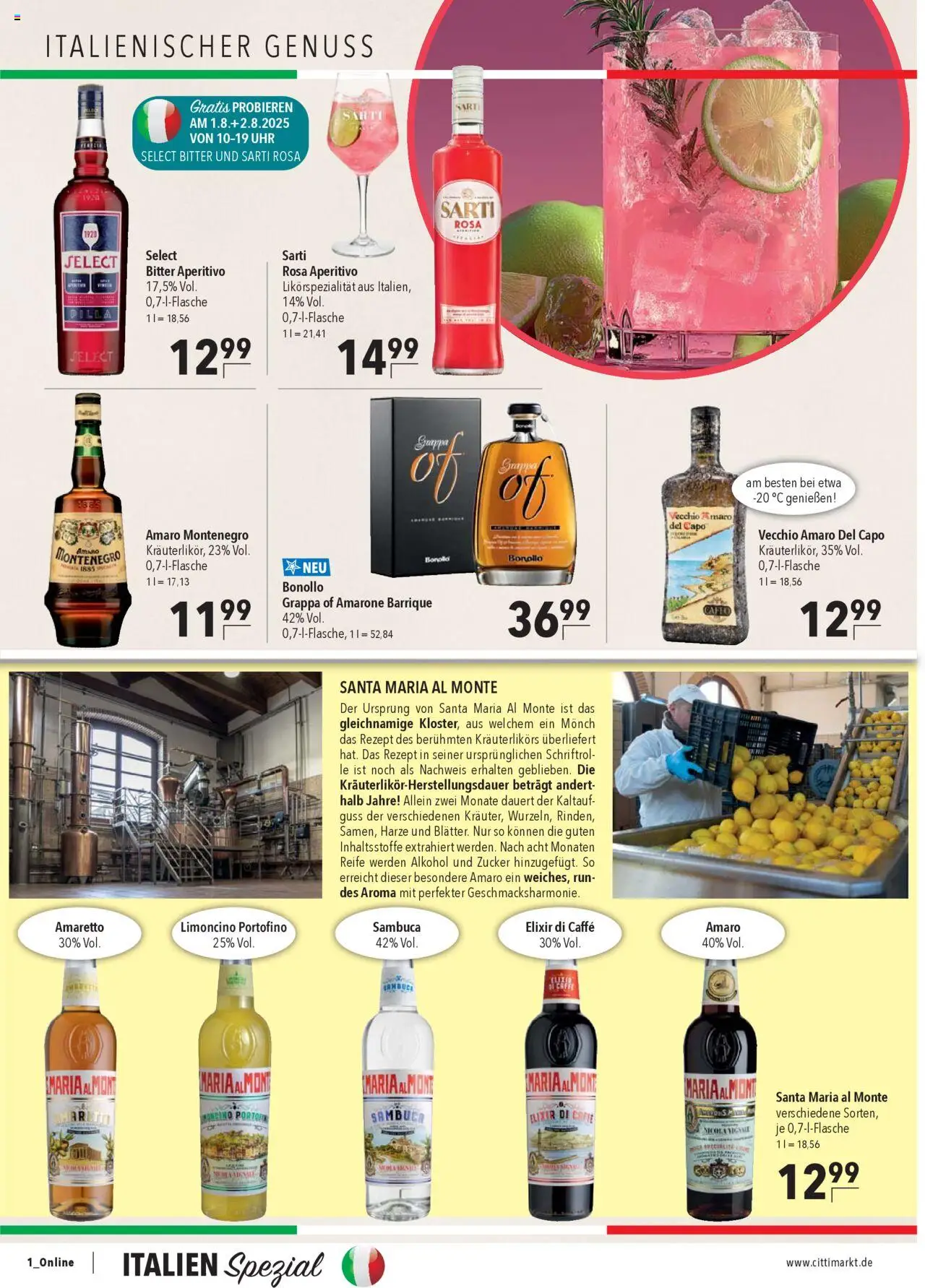 CITTI Markt Prospekt 	 - gültig ab dem 30.07.2025 | Seite: 20 | Produkte: Sambuca, Zucker, Uhr