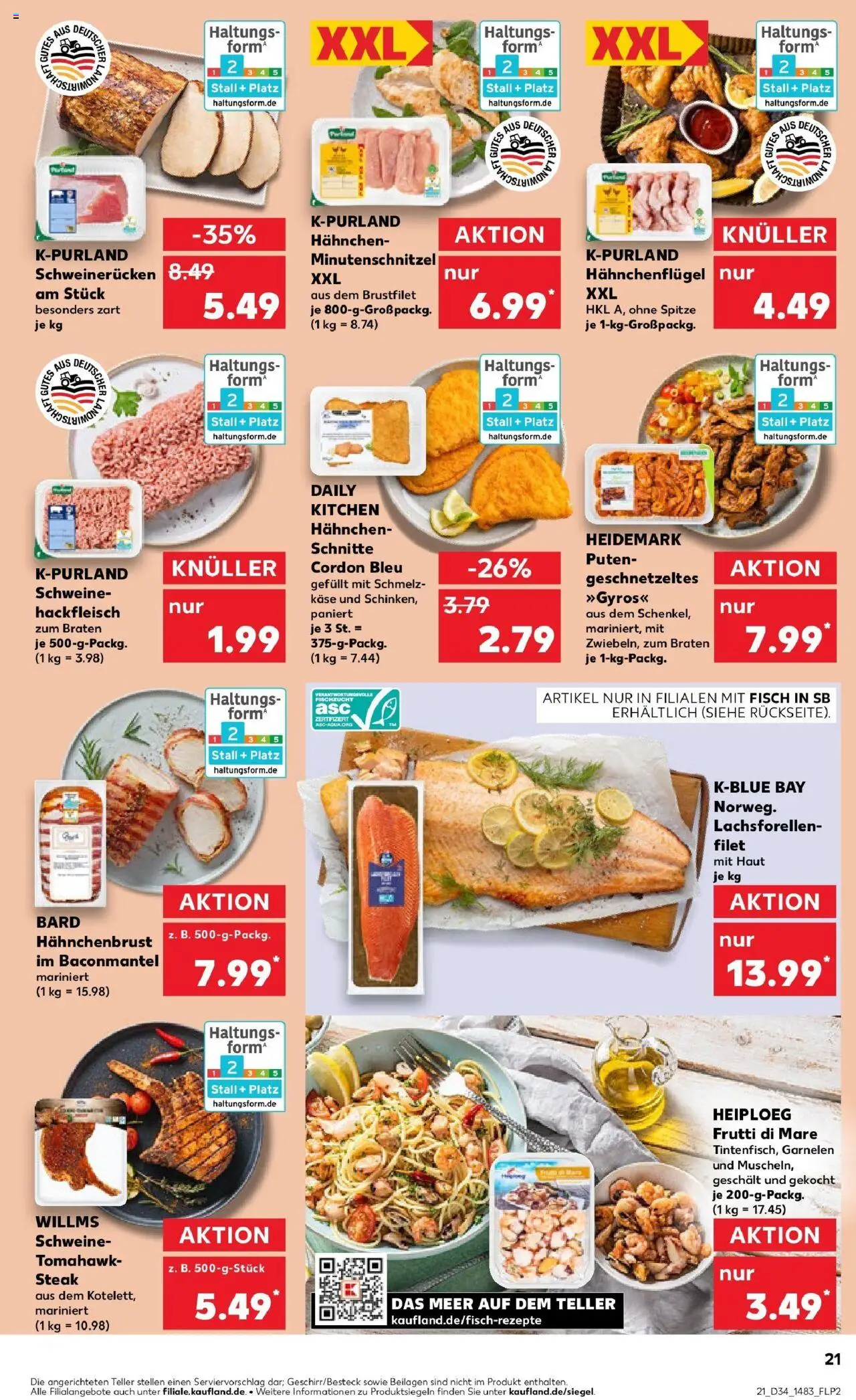 Kaufland prospekt Frankfurt Am Main	 - gültig ab dem 21.08.2025 | Seite: 21 | Produkte: Hahnchen, Garnelen, Steak, Hahnchenbrust