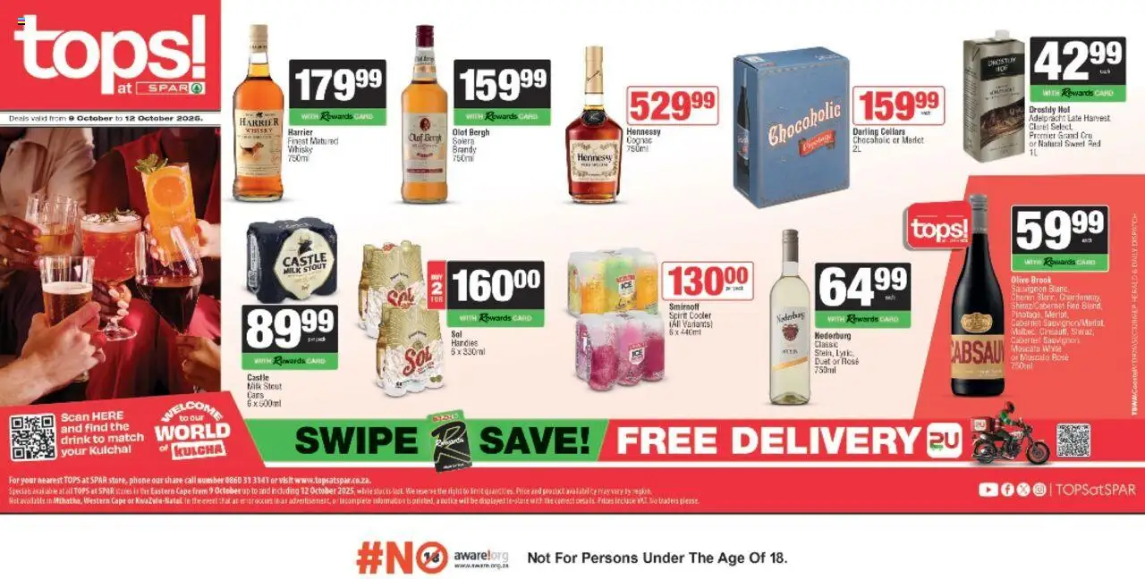 New Tops at Spar catalogue – valid from 09.10.2025 | Page: 1 | Products: Phone, Cooler, Milk, Ensalada de quino
