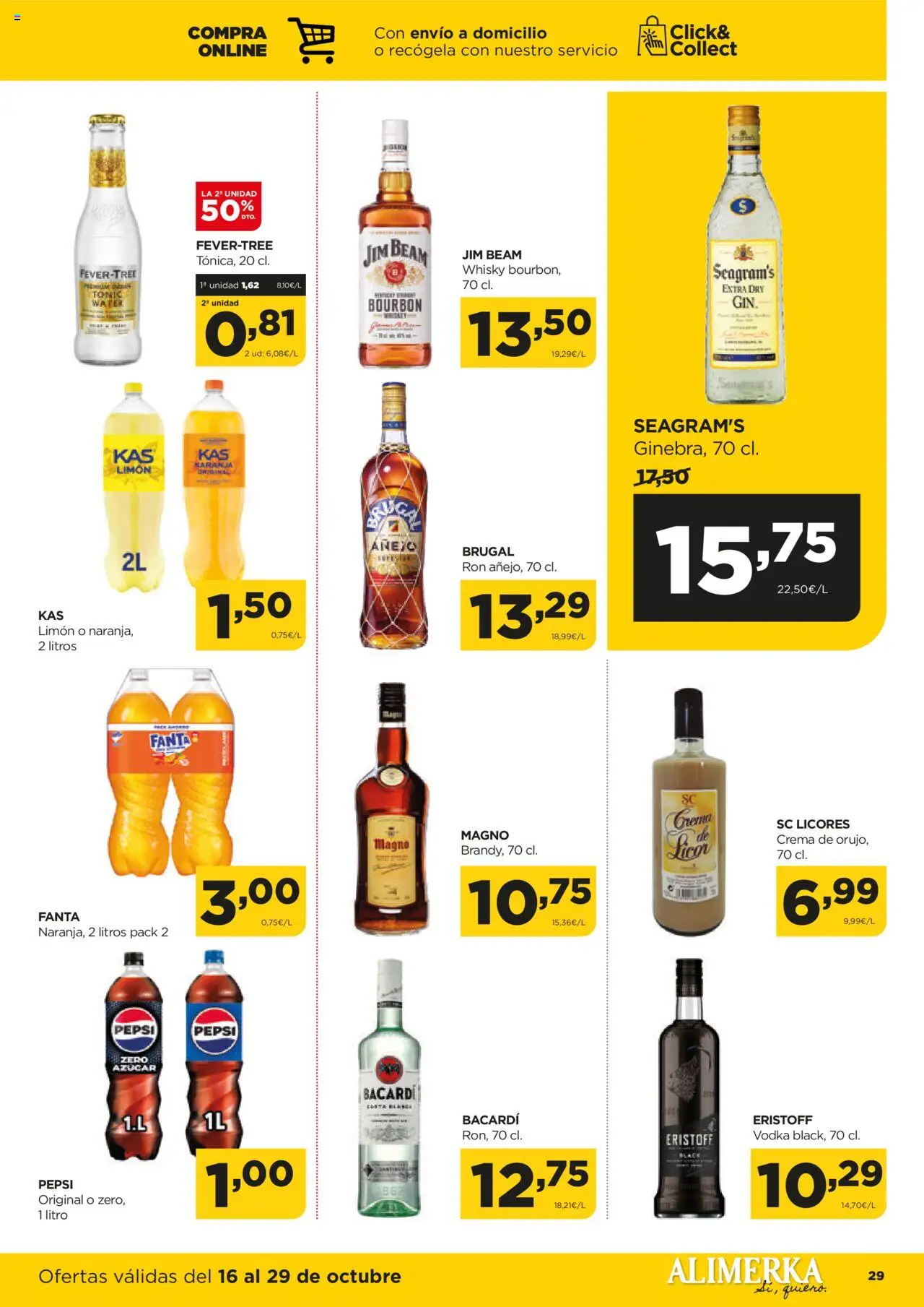 Alimerka folleto Asturias │ válido desde el 16.10.2025 | Página: 29 | Productos: Ron, Crema, Vodka, Whisky