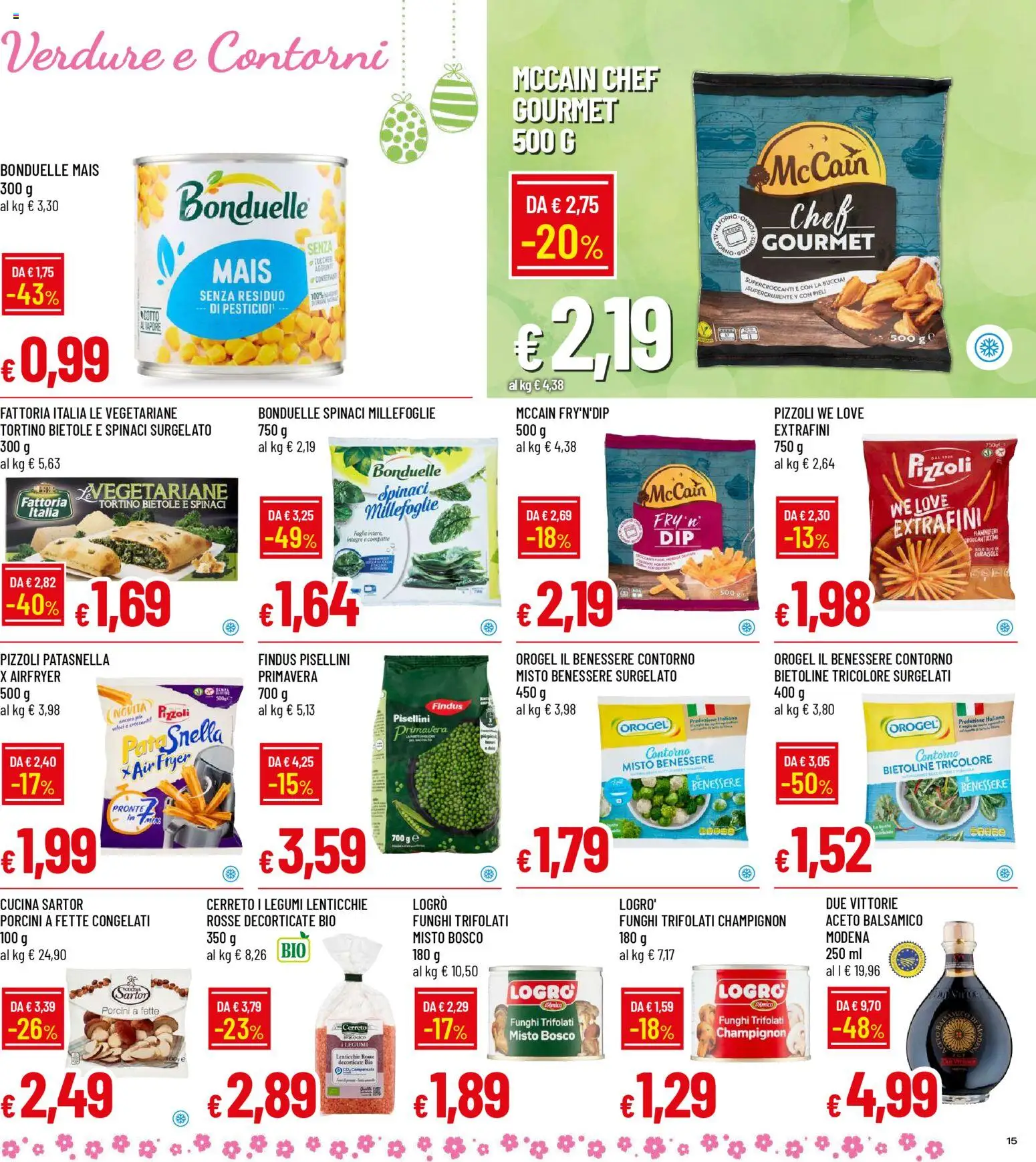 Volantino Galassia del 26.03.2026 | Pagina: 15 | Prodotti: Legumi, Verdure, Spinaci, Aceto