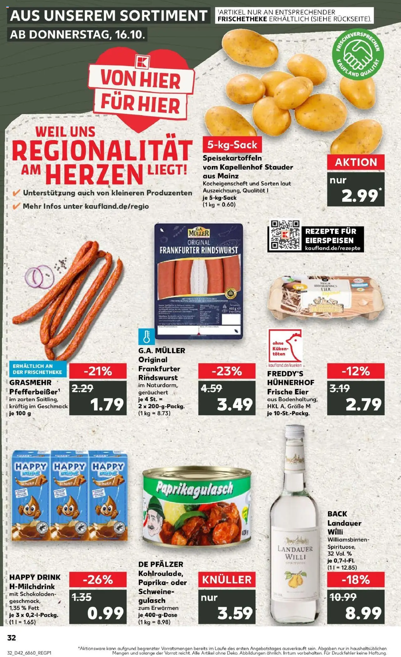 Kaufland prospekt Bad Kreuznach	 – gültig ab 19.10.2025 | Seite: 32 | Produkte: Eier, Paprika, Gulasch