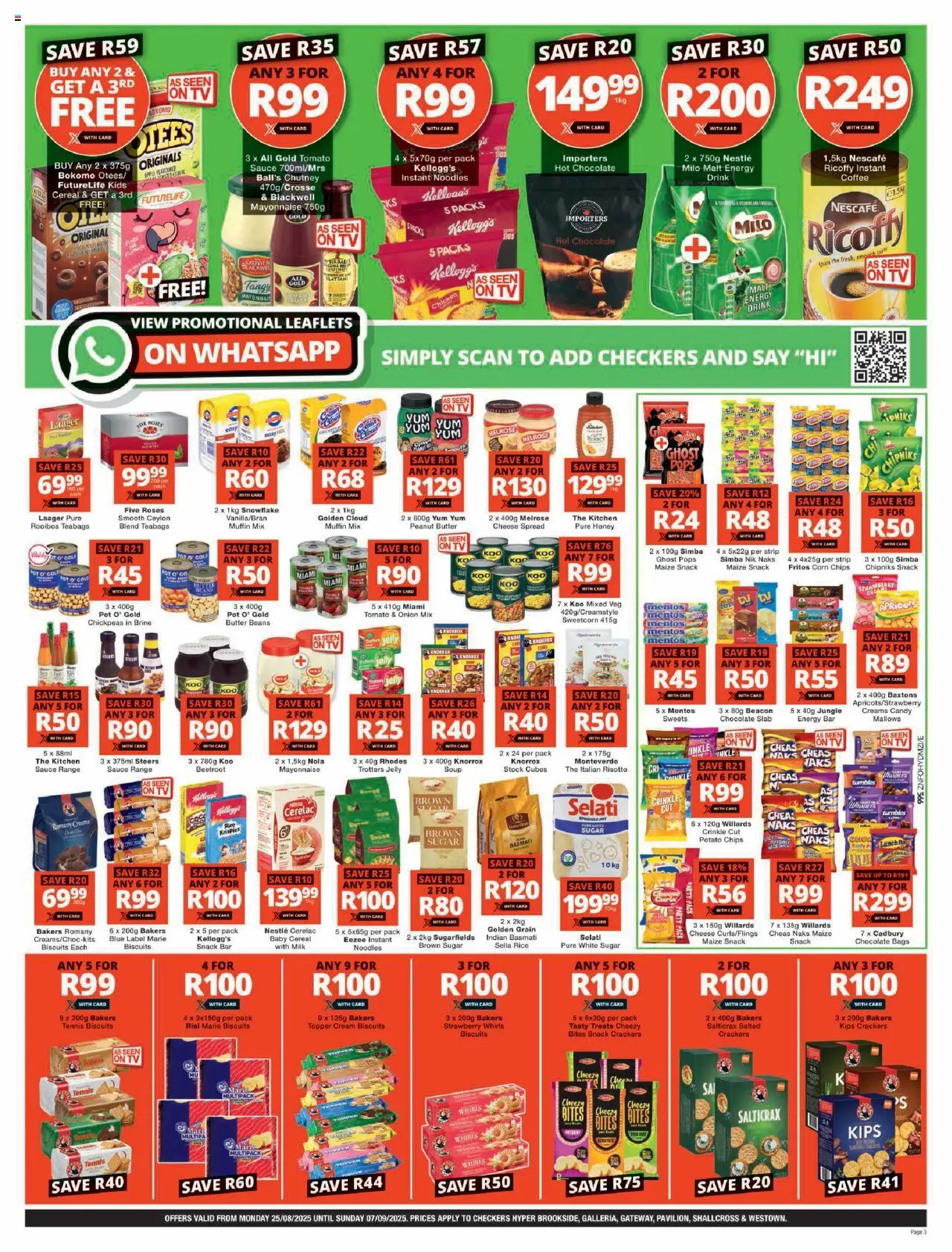 Checkers KwaZulu-Natal - Hyper Price Drop Promotion │ valid from 25.08.2025 | Page: 3 | Products: Beans, TV, Noodles, Stock