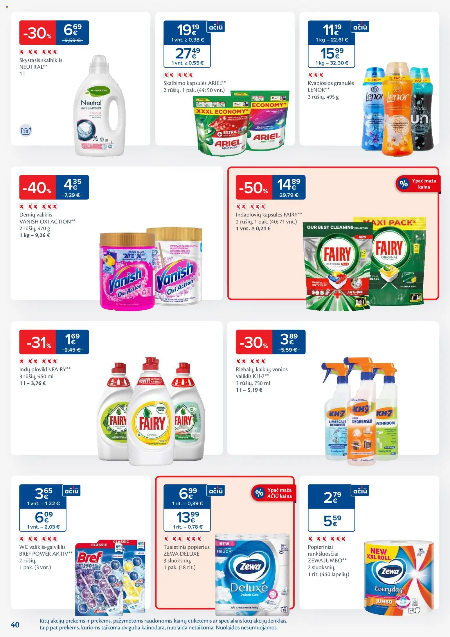 MAXIMA akcijos nuo 28.10.2025 | Puslapis: 40 | Prekių: Wc, Dėmių valiklis, Ploviklis, Indaplovių kapsulės