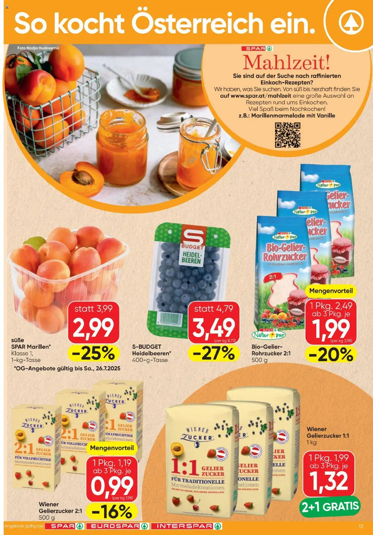 Spar Flugblatt gültig ab 24.07.2025 | Seite: 13 | Produkte: Zucker