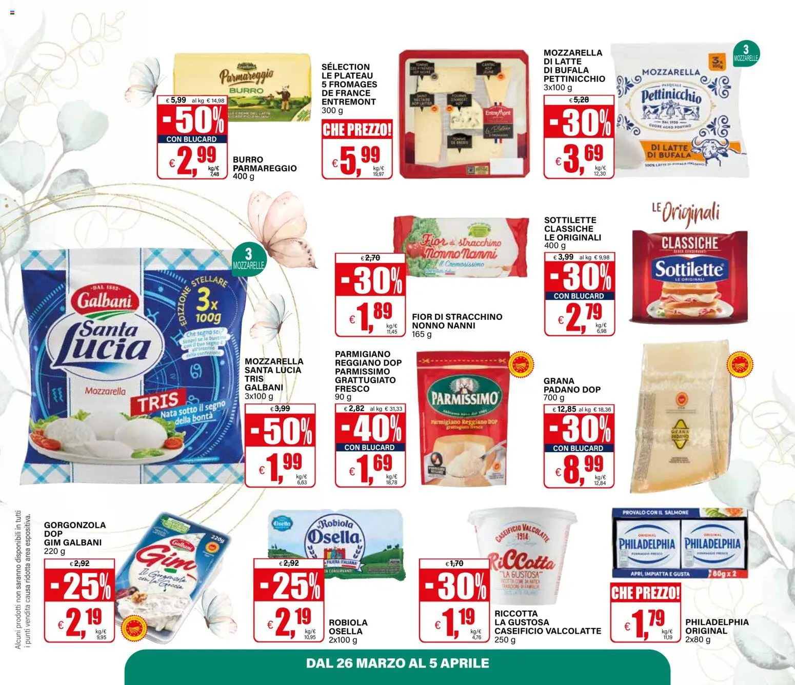 Volantino Il Gigante del 26.03.2026 | Pagina: 26 | Prodotti: Burro, Stracchino, Parmigiano reggiano, Gorgonzola