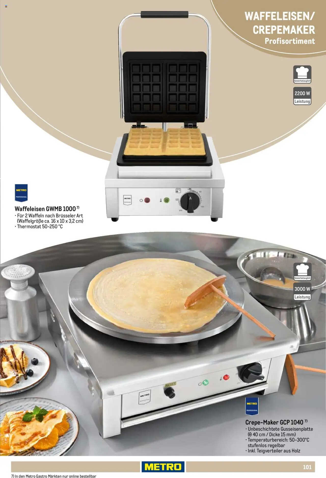 Metro Non Food Sortiment – gültig ab 01.10.2025 | Seite: 101 | Produkte: Waffeln, Waffeleisen