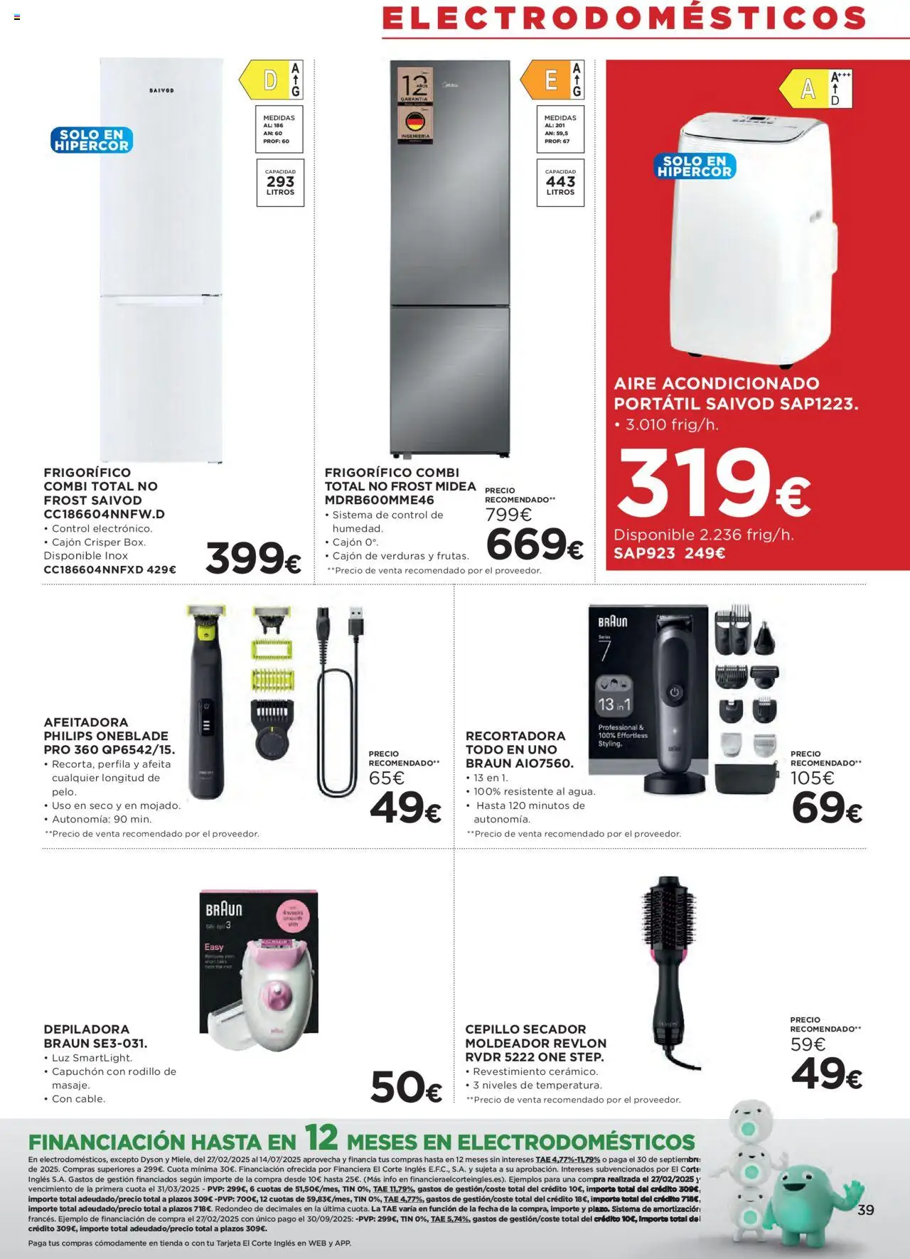 Hipercor catálogo │ válido desde el 19.06.2025 | Página: 44 | Productos: Cepillo, Afeitadora, Aire acondicionado, Depiladora
