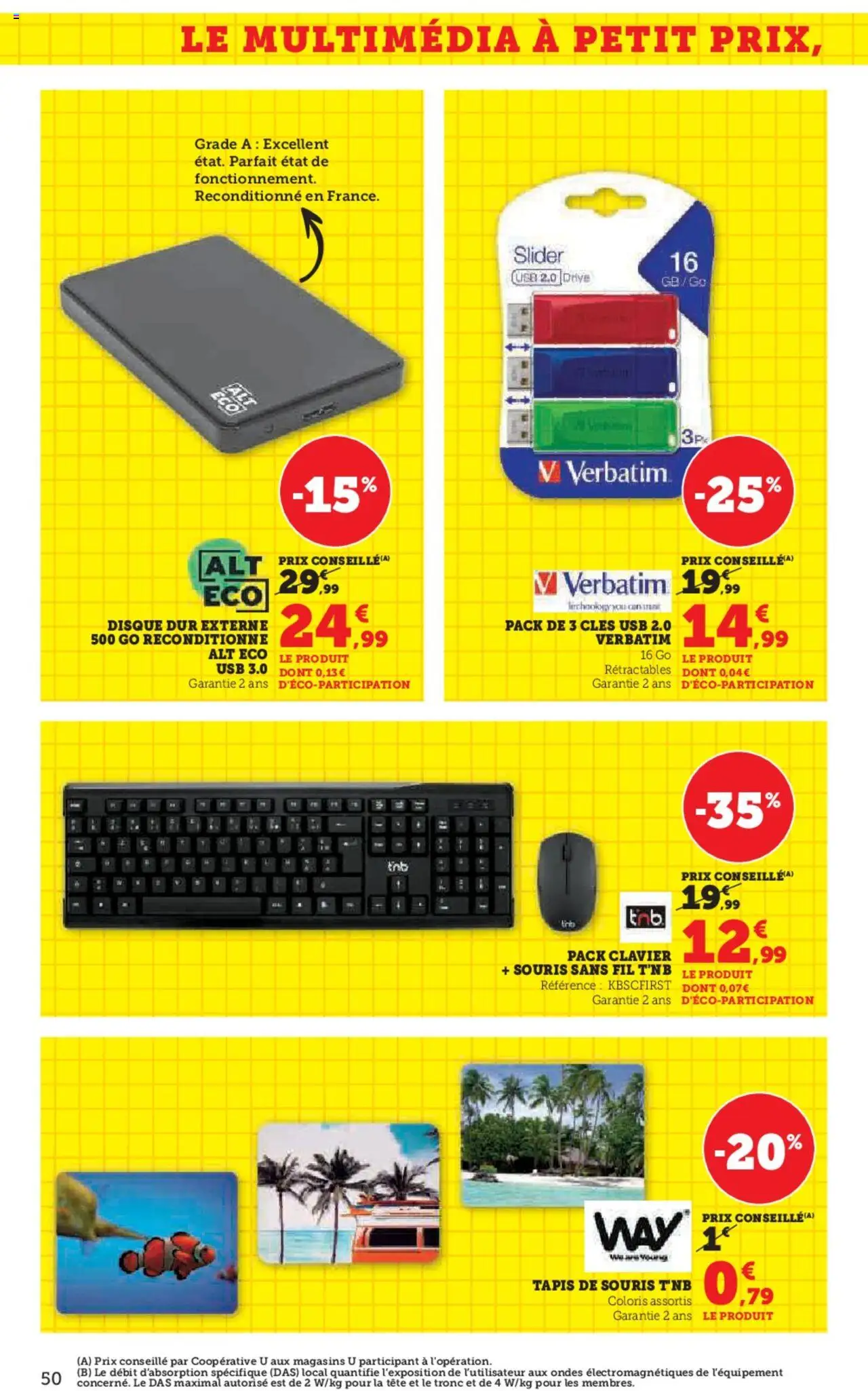  | Page: 50 | Produits: Clavier, Disque dur, Tapis, Disque dur externe