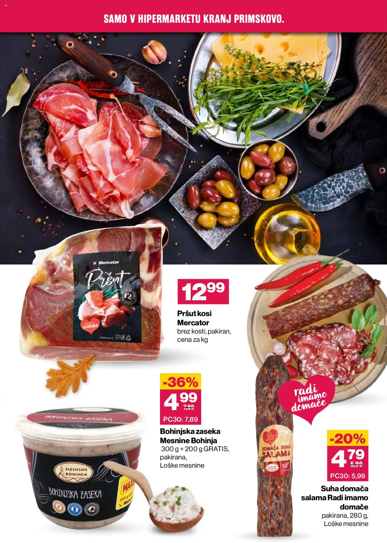 Novi Mercator katalog ponudbe – veljaven od 14.11.2025 | Stran: 3 | Izdelki: Pršut, Salama