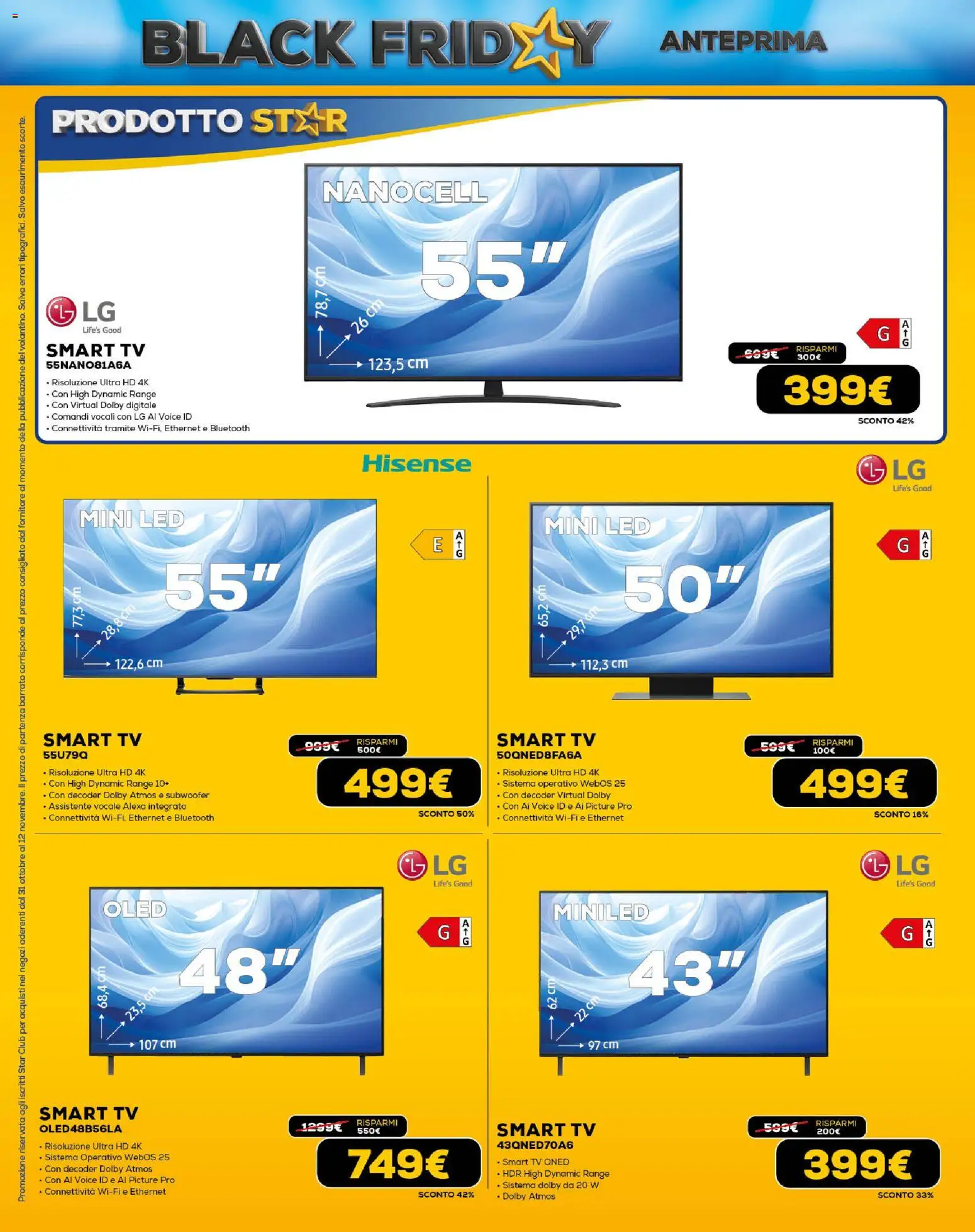Volantino Euronics del 31.10.2025 | Pagina: 4 | Prodotti: smart TV, Decoder, TV