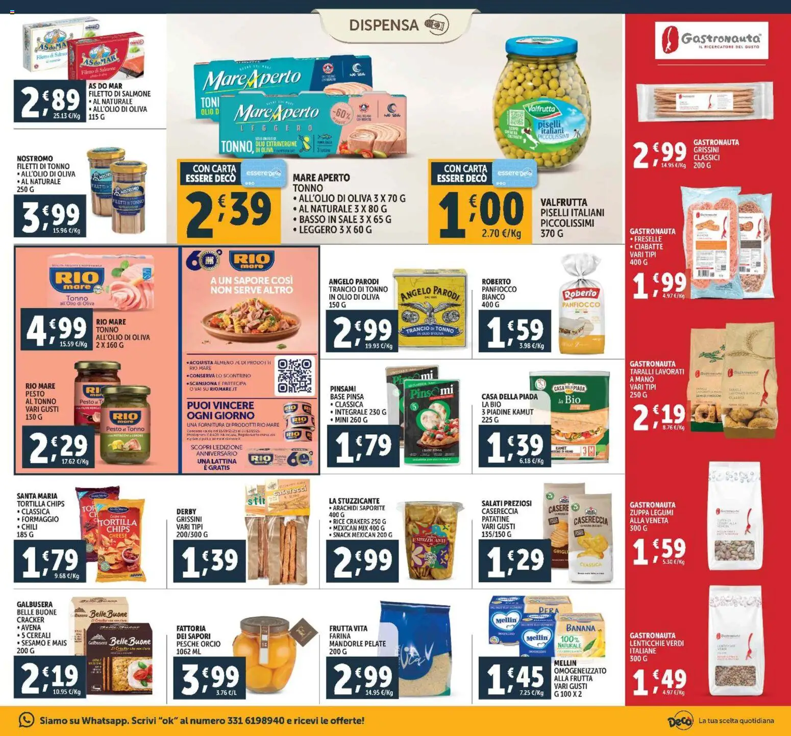 Volantino Decò del 28.10.2025 | Pagina: 15 | Prodotti: Salmone, Lenticchie, Ciabatte, Grissini