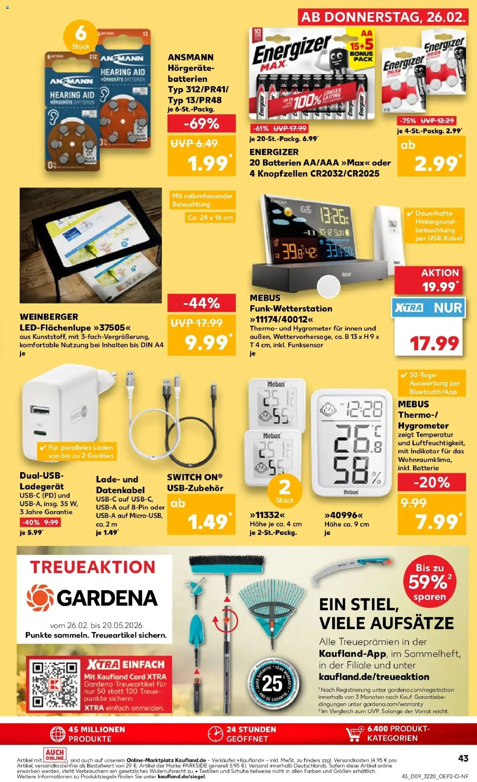 Kaufland prospekt Pasewalk	 – gültig ab 26.02.2026 | Seite: 43 | Produkte: USB, Batterien, Batterie, Ladegerät