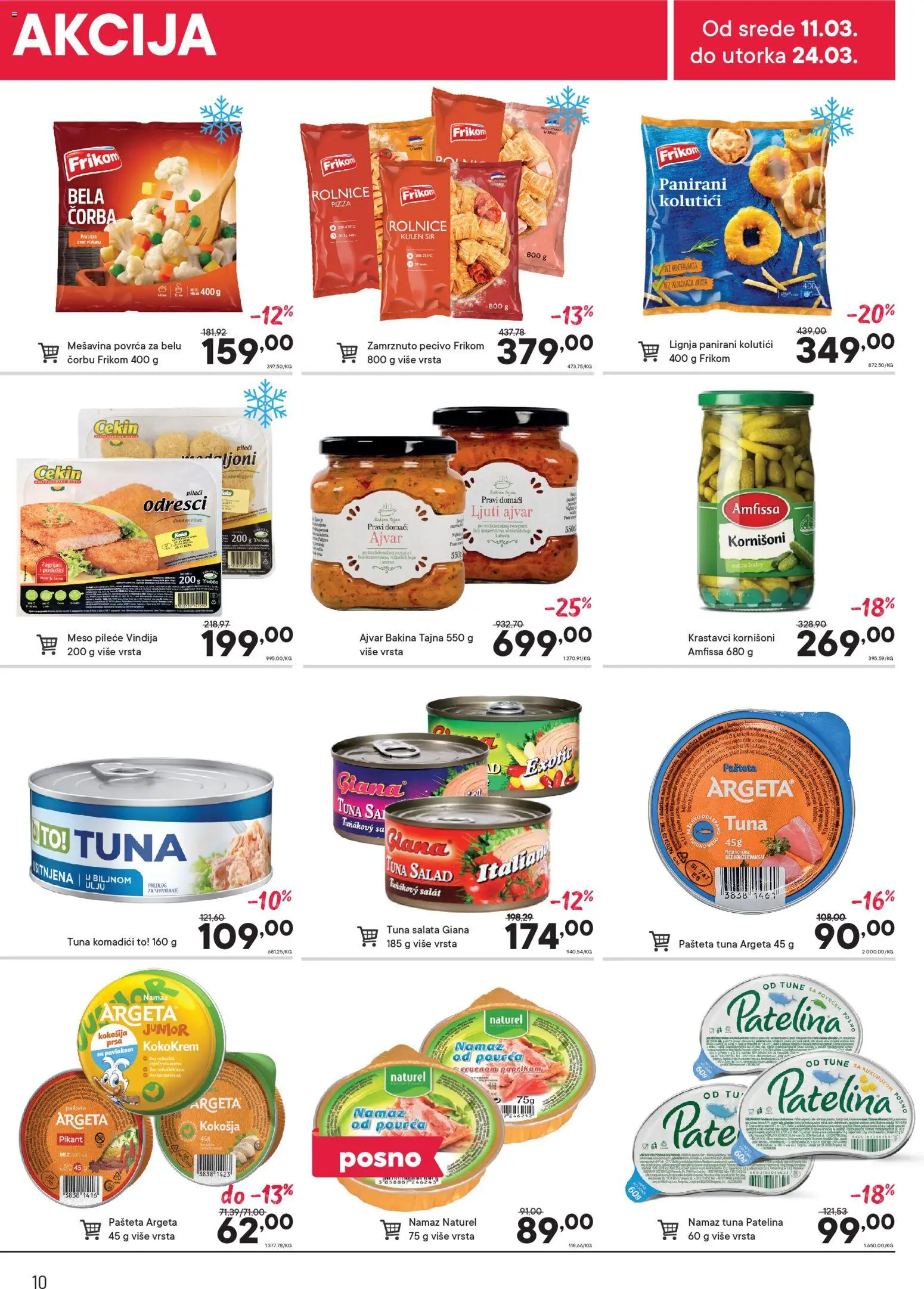 PerSu katalog - važi od 11.03.2026 | Strana: 10 | Proizvode: Ajvar, Sir, Pecivo, Pašteta