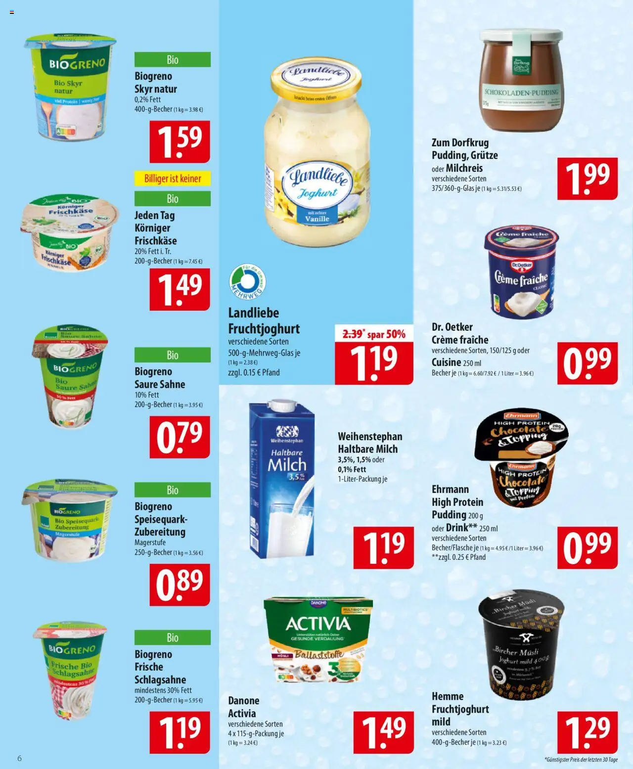Famila Prospekt 	 – gültig ab 27.10.2025 | Seite: 6 | Produkte: Schlagsahne, Creme, Skyr, Frischkase
