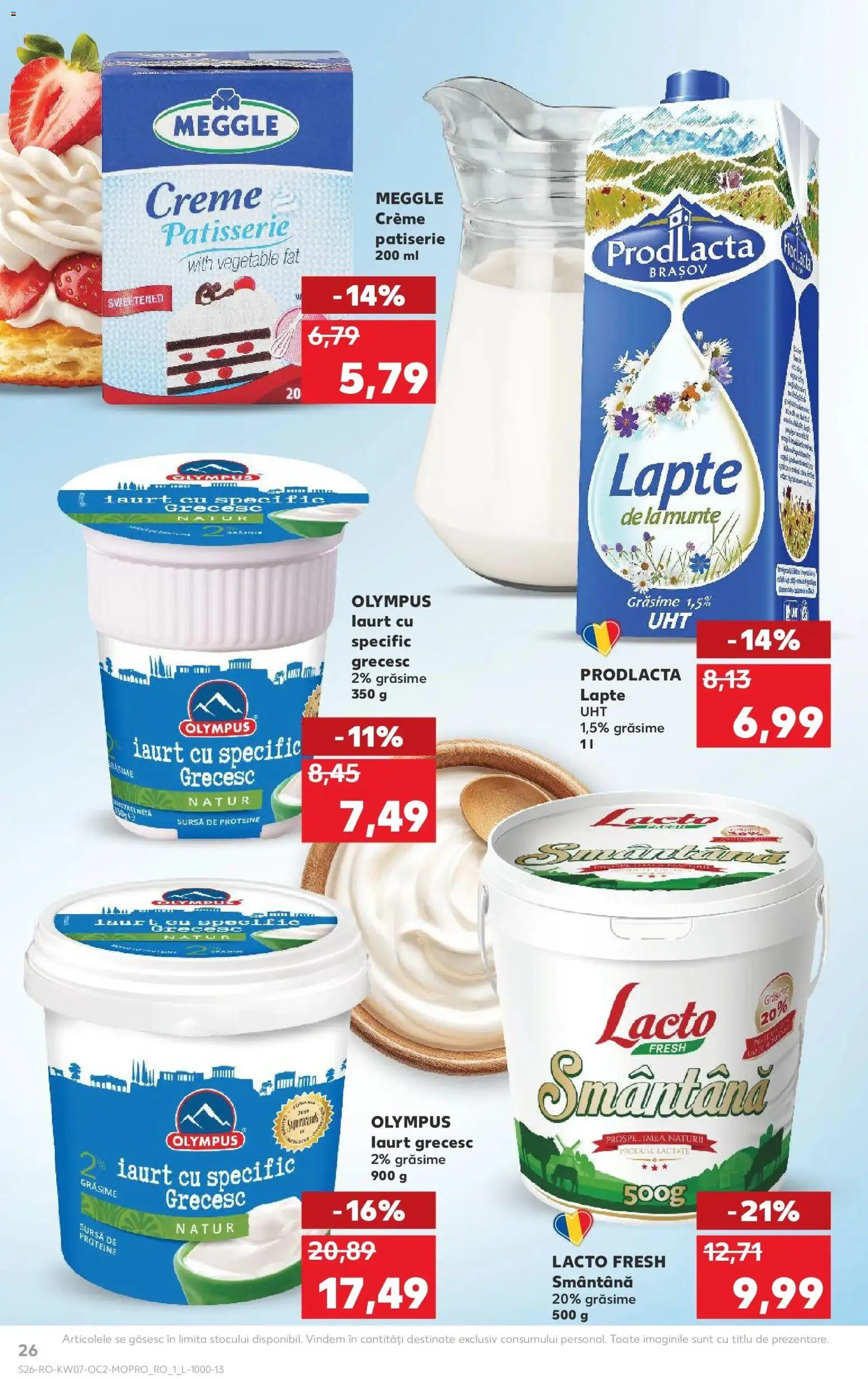Noul catalog Kaufland – valabil de la 11.02.2026 | Pagină: 26 | Produse: Masaüstü kılıfı, Lapte, Iaurt, Smântână