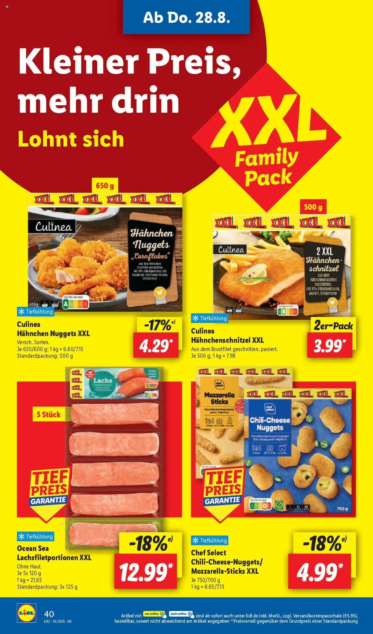Lidl Prospekt Aarbergen - gültig ab dem 25.08.2025 | Seite: 54 | Produkte: Hahnchen, Mozzarella, Schnitzel, Lachs