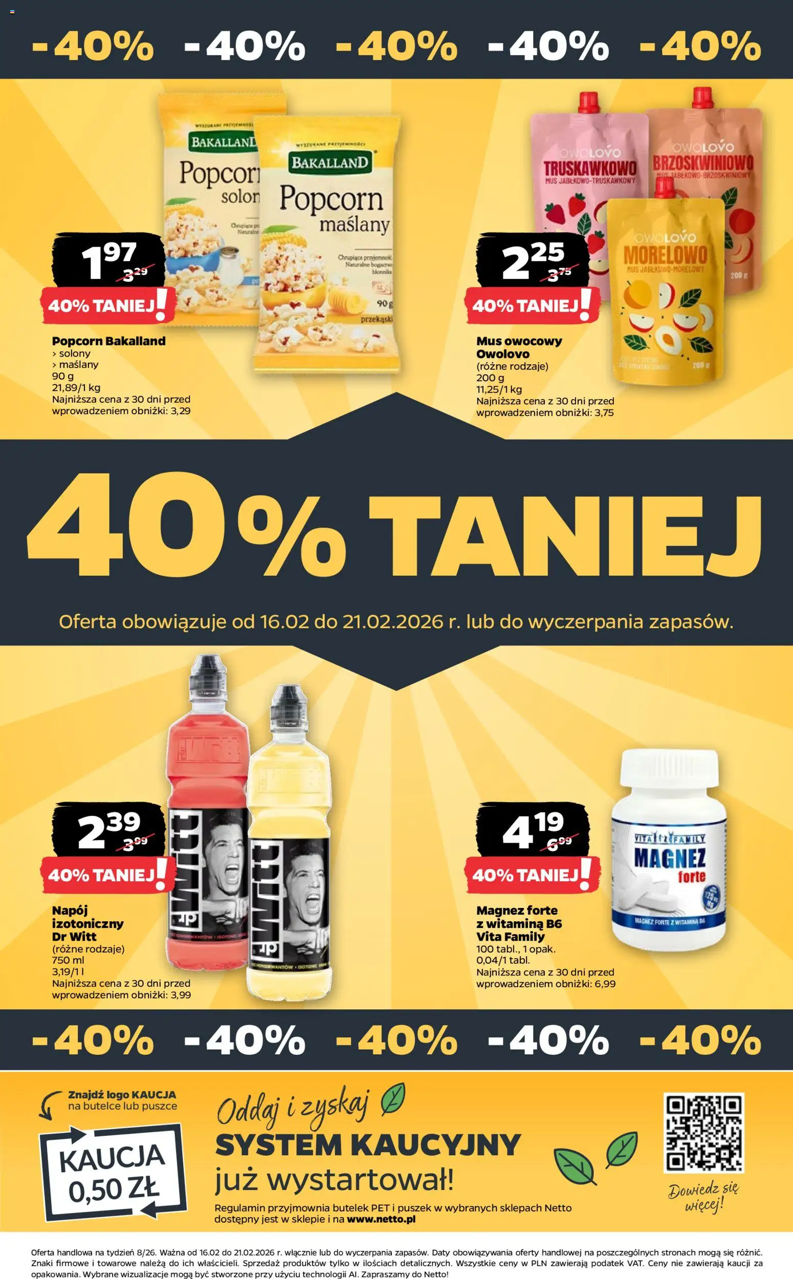 Netto gazetka - Spożywcza od 16.02.2026 | Strona: 32 | Produkty: Popcorn
