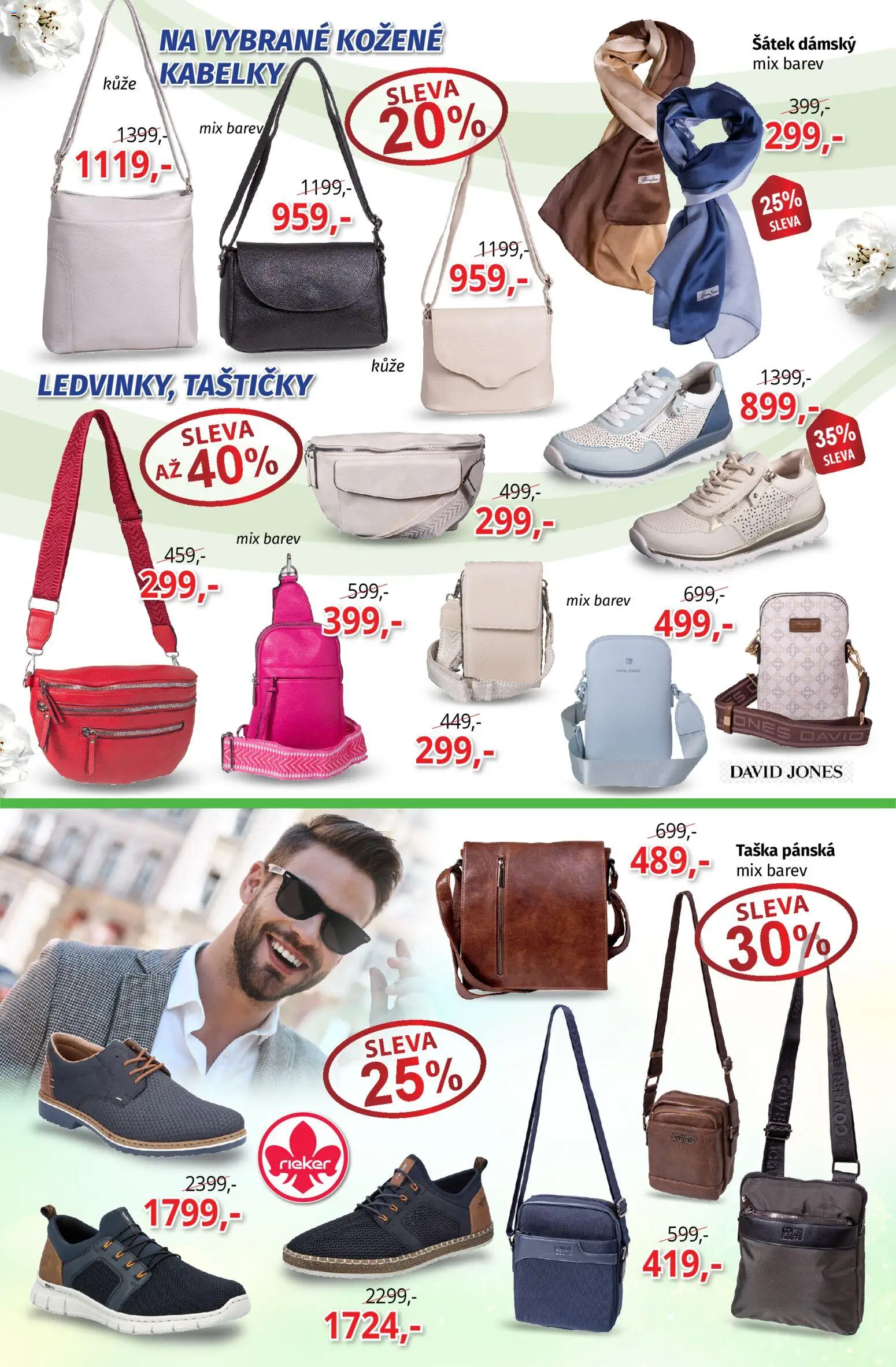 Prior - Akční Nabídka Obuvi od 10.03.2026 | Strana: 2 | Produkty: Šátek, Taška, Kabelky