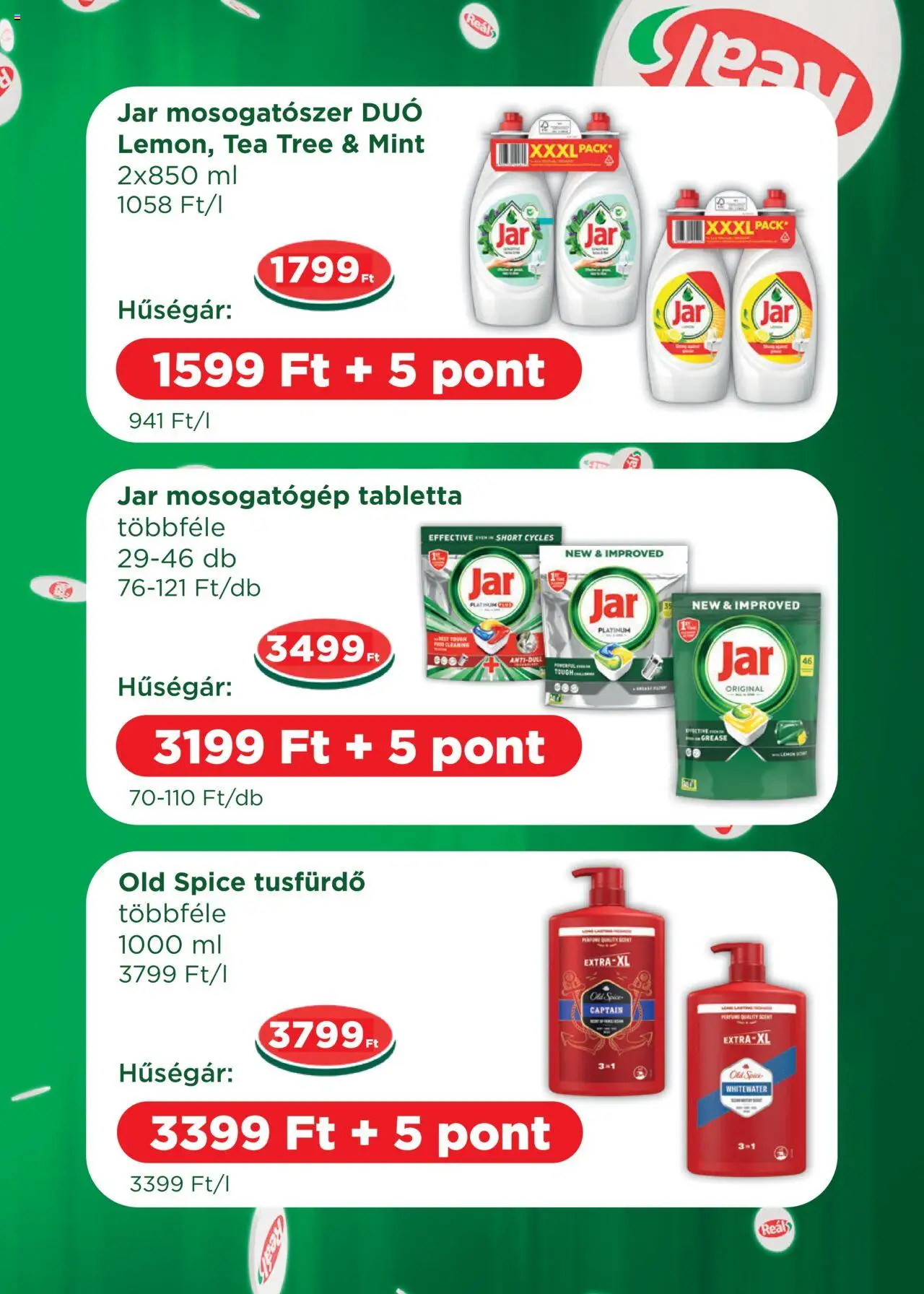 Reál akciós ujság - amely érvényes a következő dátumtól: 03.09.2025 | Oldal: 4 | Termékek: Old spice, Jar mosogatószer, Mosogatógép tabletta, Mosogatószer
