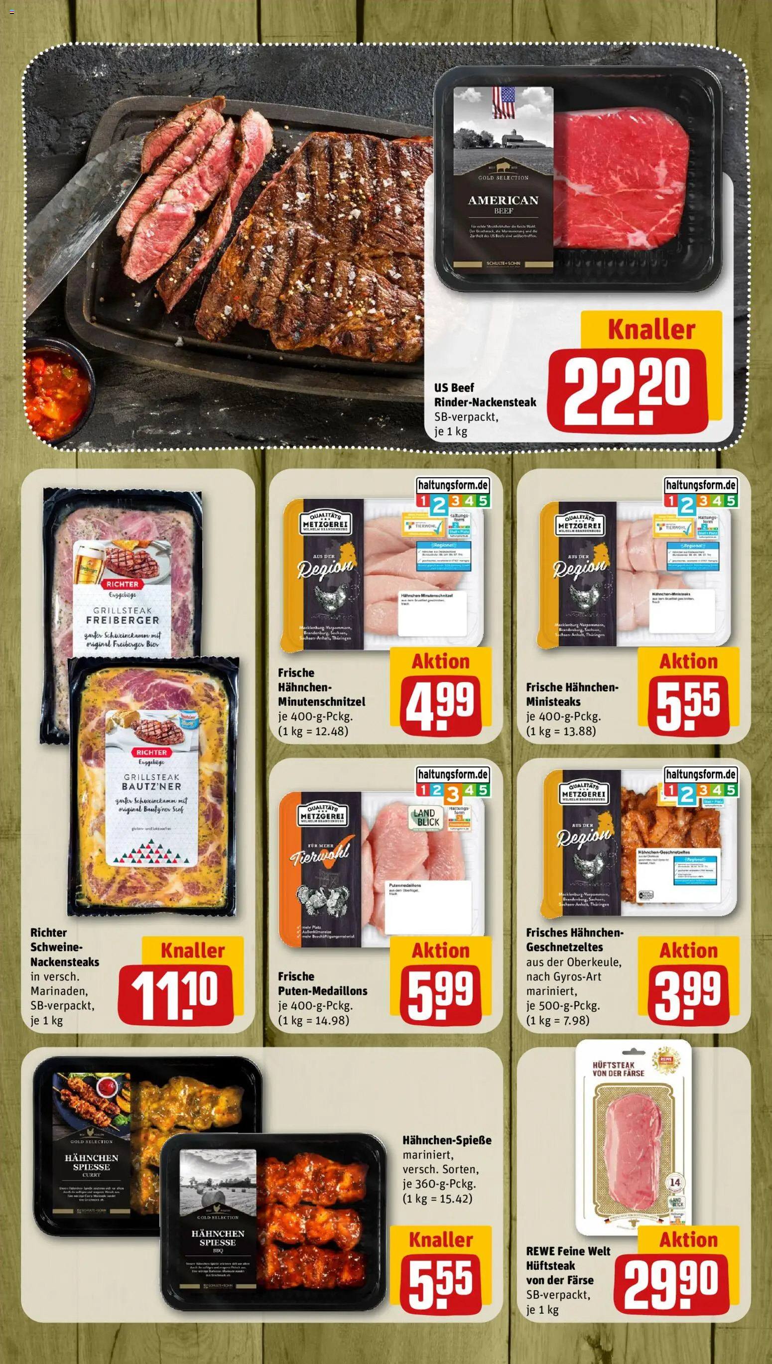 Nahkauf Prospekt – gültig ab 20.04.2026 | Seite: 9 | Produkte: Nackensteaks, Hahnchen, Bier, Spieße