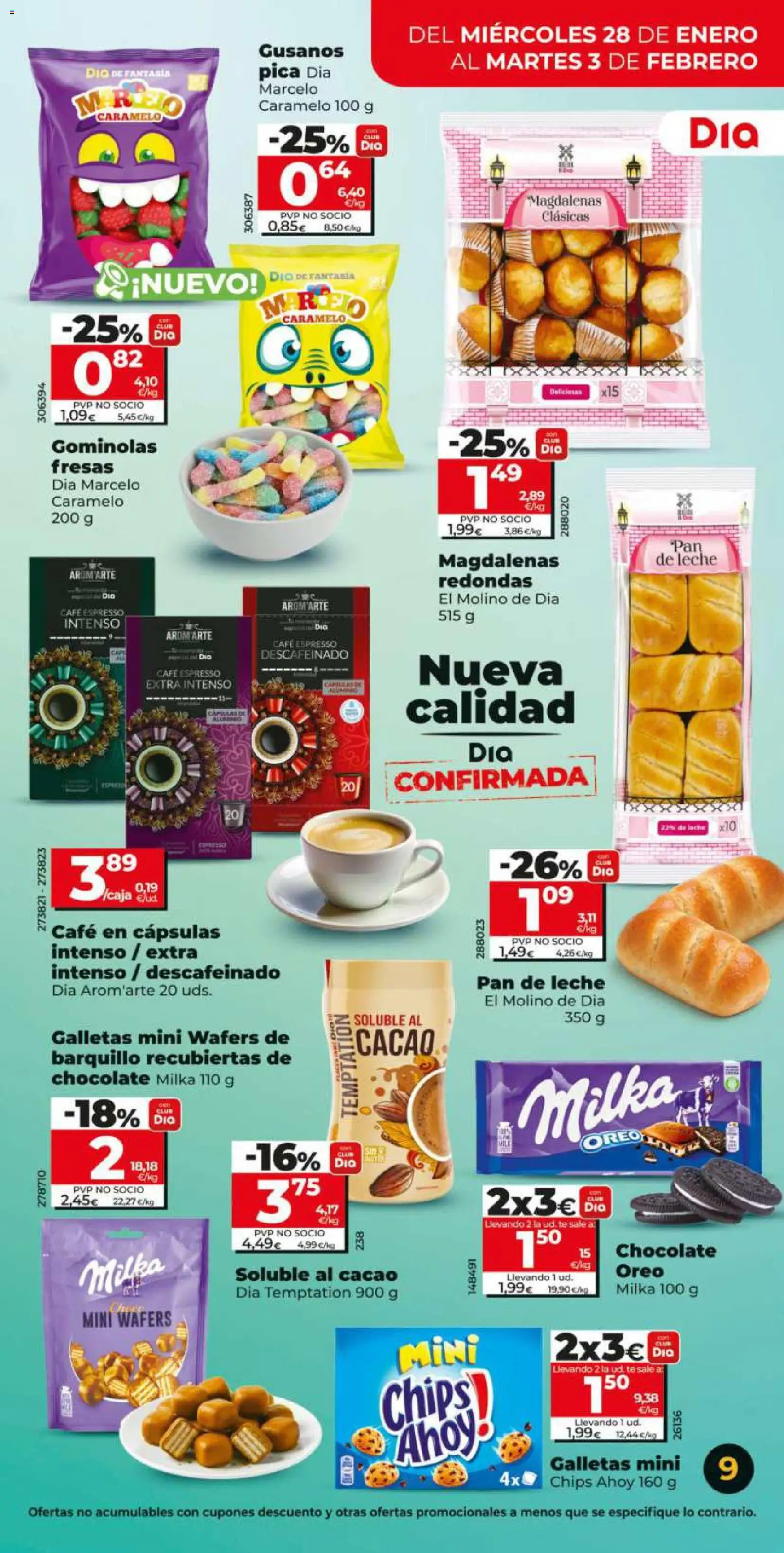 Dia - folleto Market │ válido desde el 28.01.2026 | Página: 9 | Productos: Pan, Café, Café en cápsulas, Magdalenas