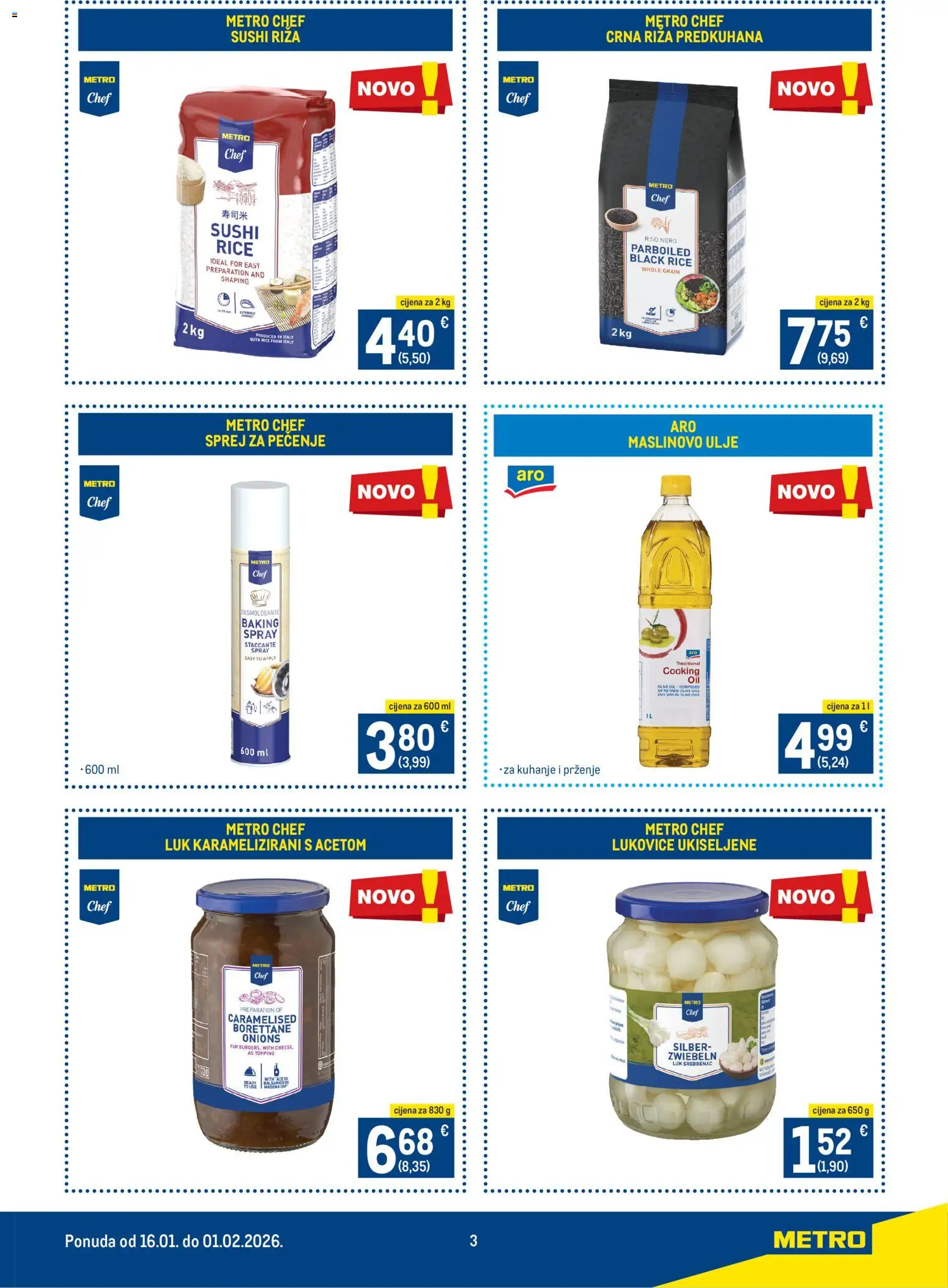 Metro katalog | vrijedi od 16.01.2026 | Stranica: 3 | Proizvodi: Maslinovo ulje, Riža, Sushi, Luk