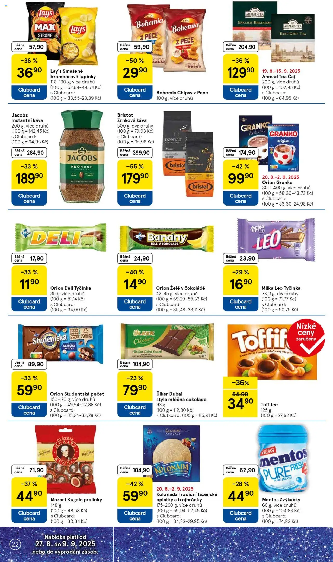 Tesco leták - Hypermarket od 27.08.2025 | Strana: 22 | Produkty: Granko, Studentská pečeť, Orion Studentská pečeť, Oplatky