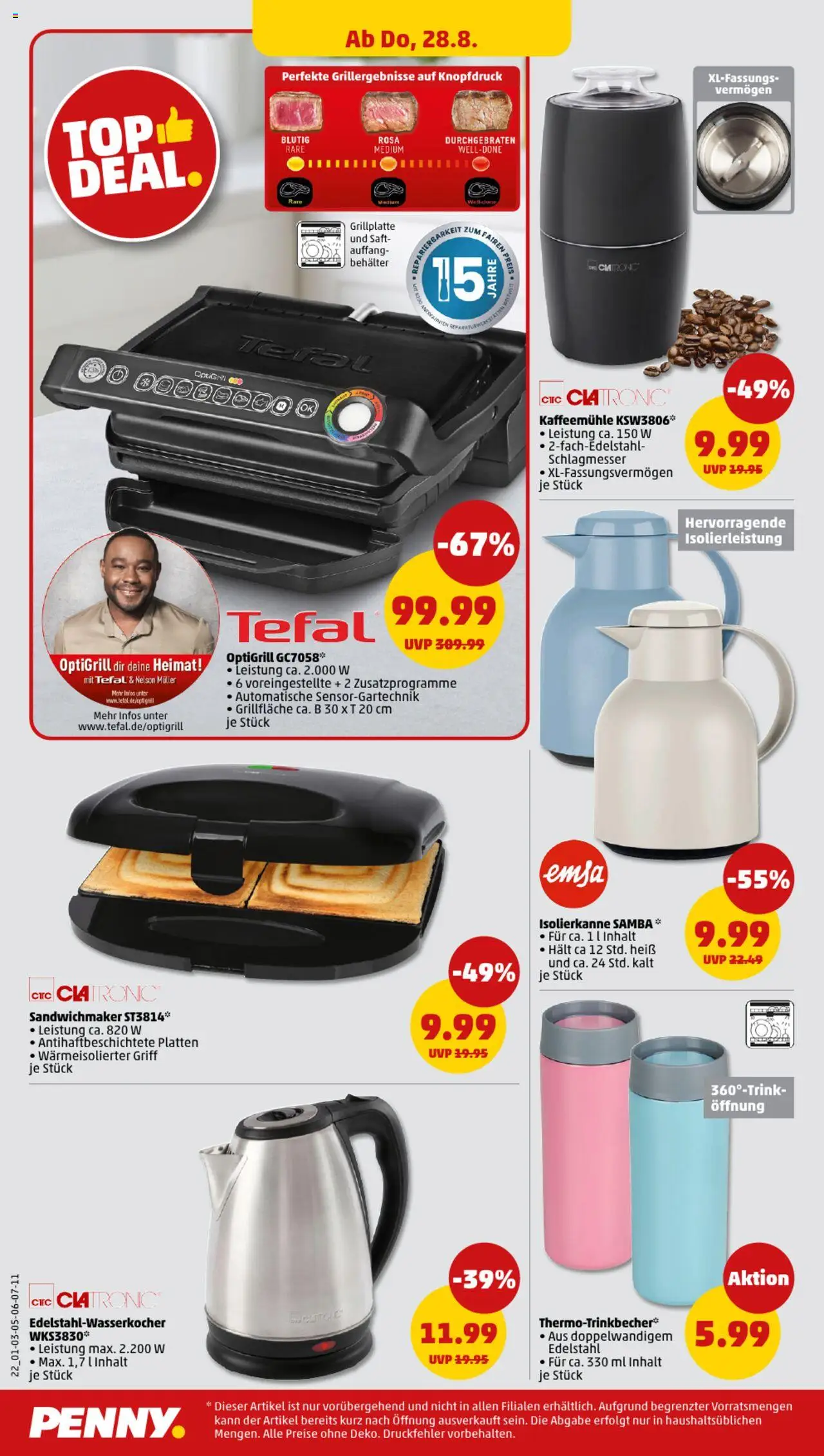 Penny Prospekt 	 - gültig ab dem 25.08.2025 | Seite: 22 | Produkte: Sandwichmaker, Saft