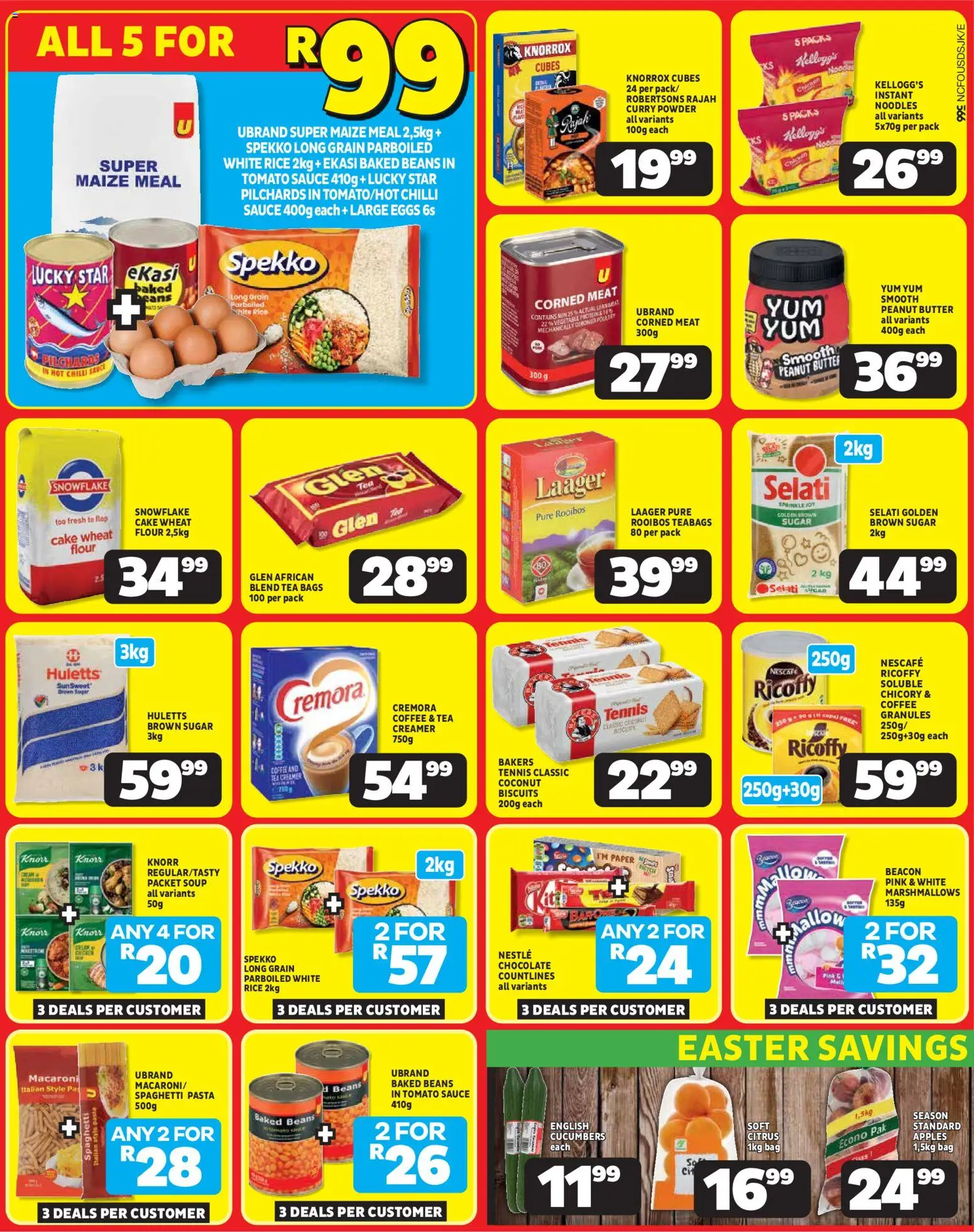 New Usave catalogue – valid from 23.03.2026 | Page: 2 | Products: Baked beans, Butter, Powder, Tea