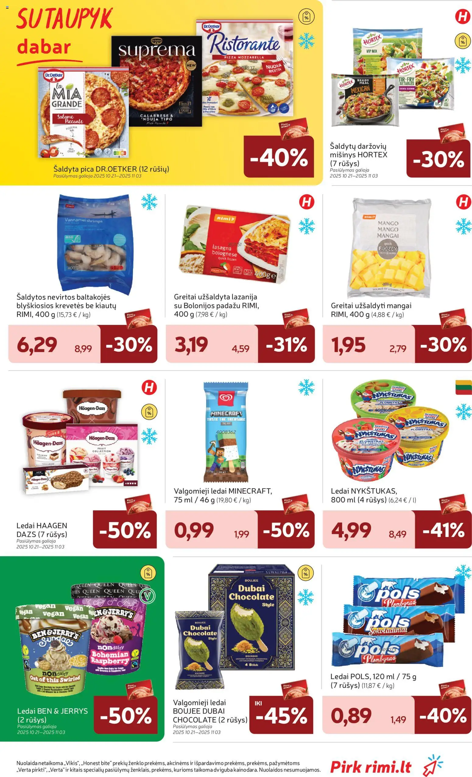 Rimi akcijos nuo 28.10.2025 | Puslapis: 19 | Prekių: Ledai, Plombyras, Pica, Valgomieji ledai