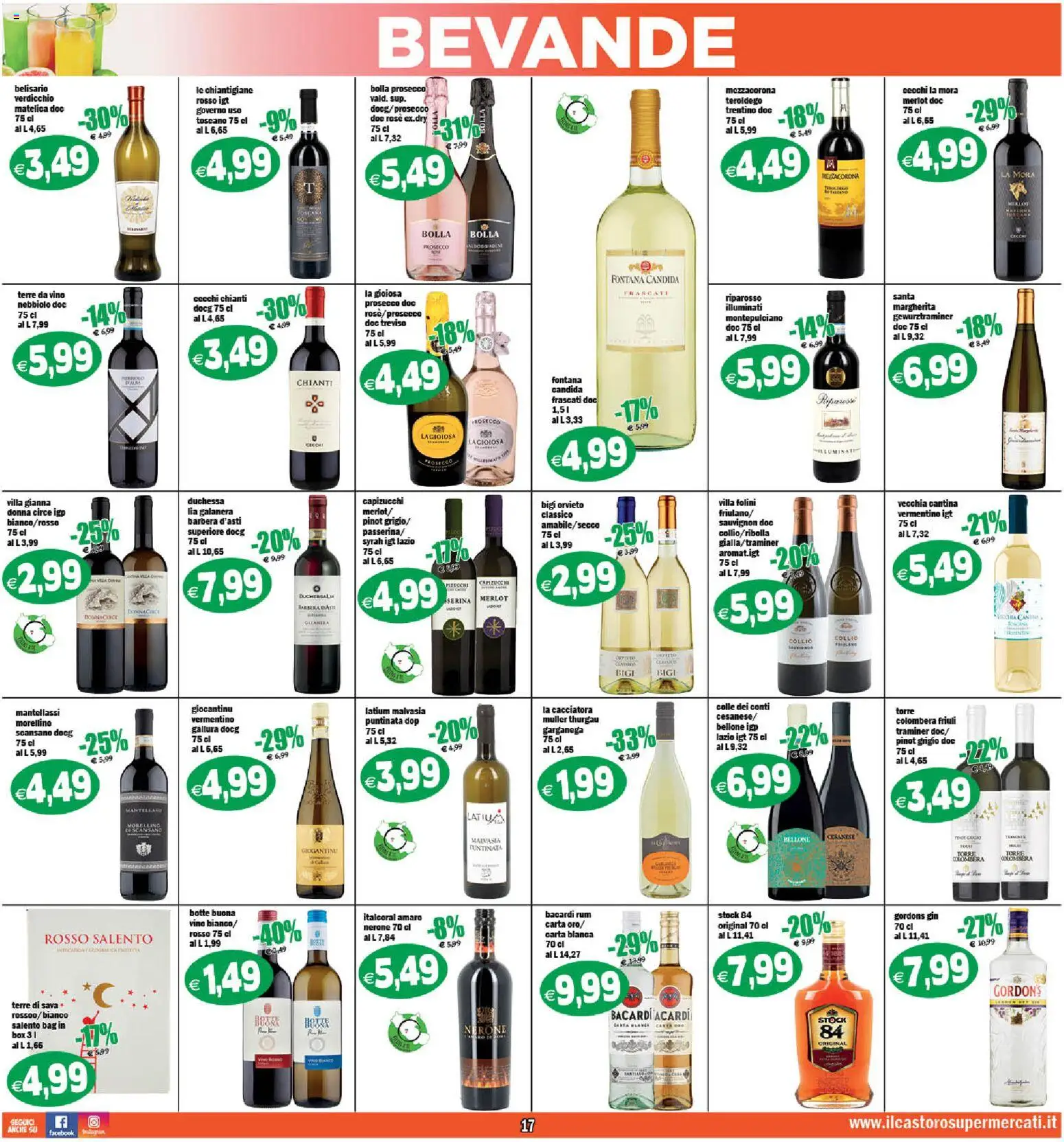 Volantino Il Castoro del 06.03.2026 | Pagina: 17 | Prodotti: Gin, Prosecco, Vino, Rum