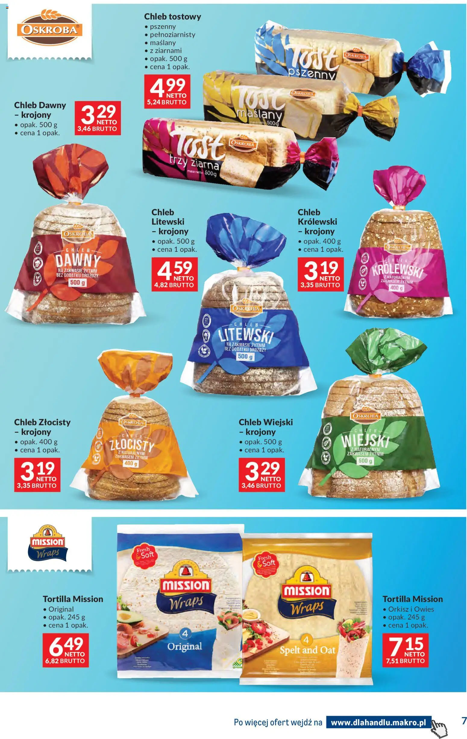 Makro Gazetka - Dystrybucja do sklepów od 11.11.2025 | Strona: 7 | Produkty: Chleb tostowy, Tortilla, Chleb
