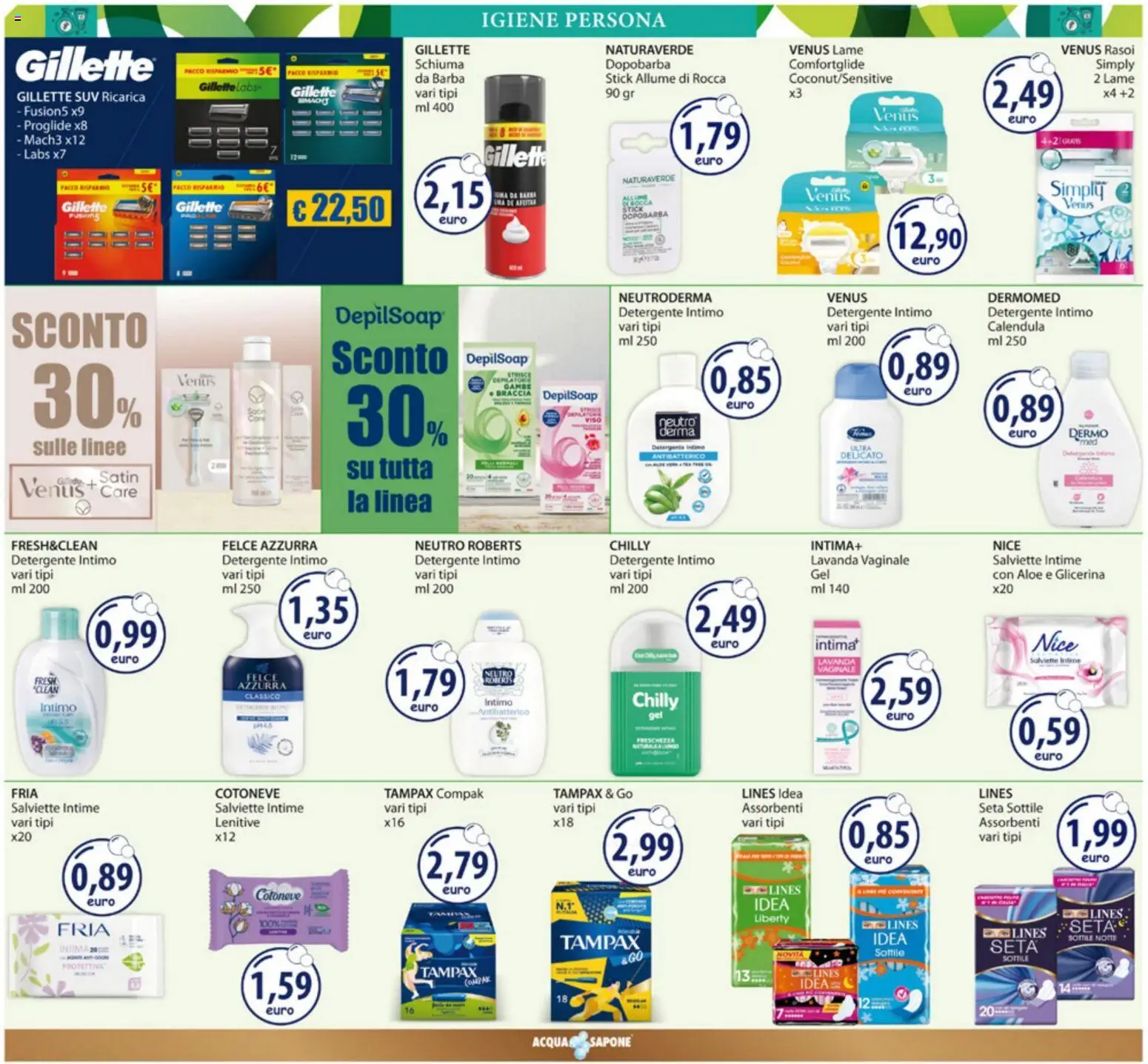Volantino Acqua e Sapone del 29.12.2025 | Pagina: 11 | Prodotti: Dopobarba, Sapone, Detergente, Intimo