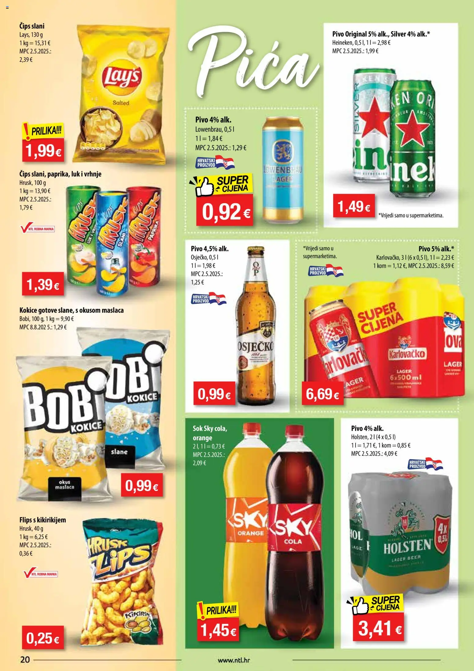 NTL katalog | vrijedi od 19.11.2025 | Stranica: 20 | Proizvodi: Flips, Karlovačko, Sok, Paprika