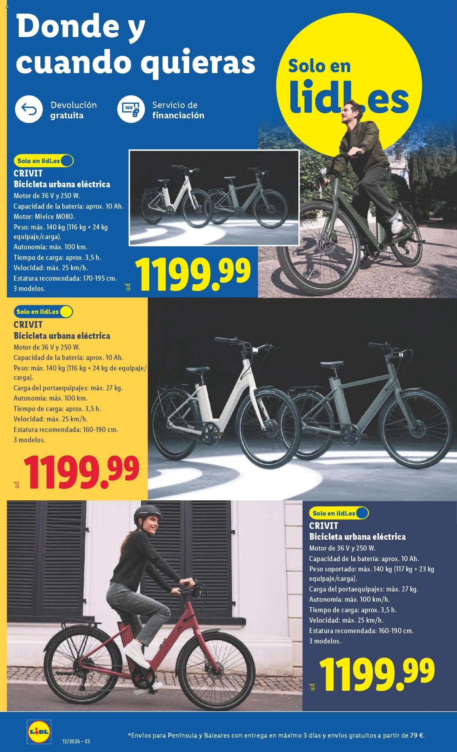 Lidl folleto de bazar │ válido desde el 23.03.2026 | Página: 4 | Productos: Bicicleta, Peso, Batería