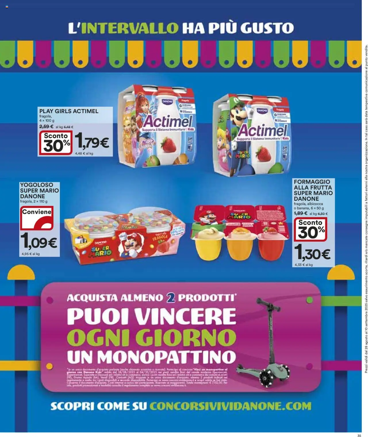 Volantino Ipercoop del 28.08.2025 | Pagina: 35 | Prodotti: Monopattino, Frutta, Formaggio