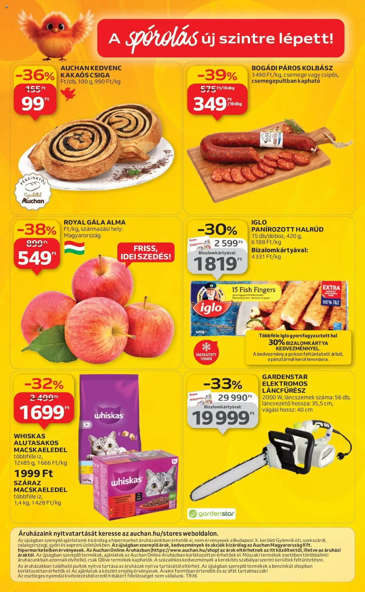 Auchan akciós ujság - amely érvényes a következő dátumtól: 04.09.2025 | Oldal: 52 | Termékek: Kolbász, Macskaeledel, Hal, Láncfűrész