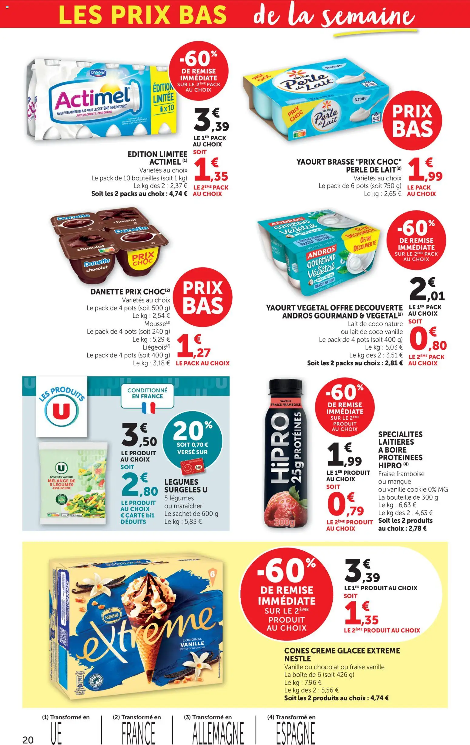 {H1} | Page: 20 | Produits: Fraise, Framboise, Cônes, Lait