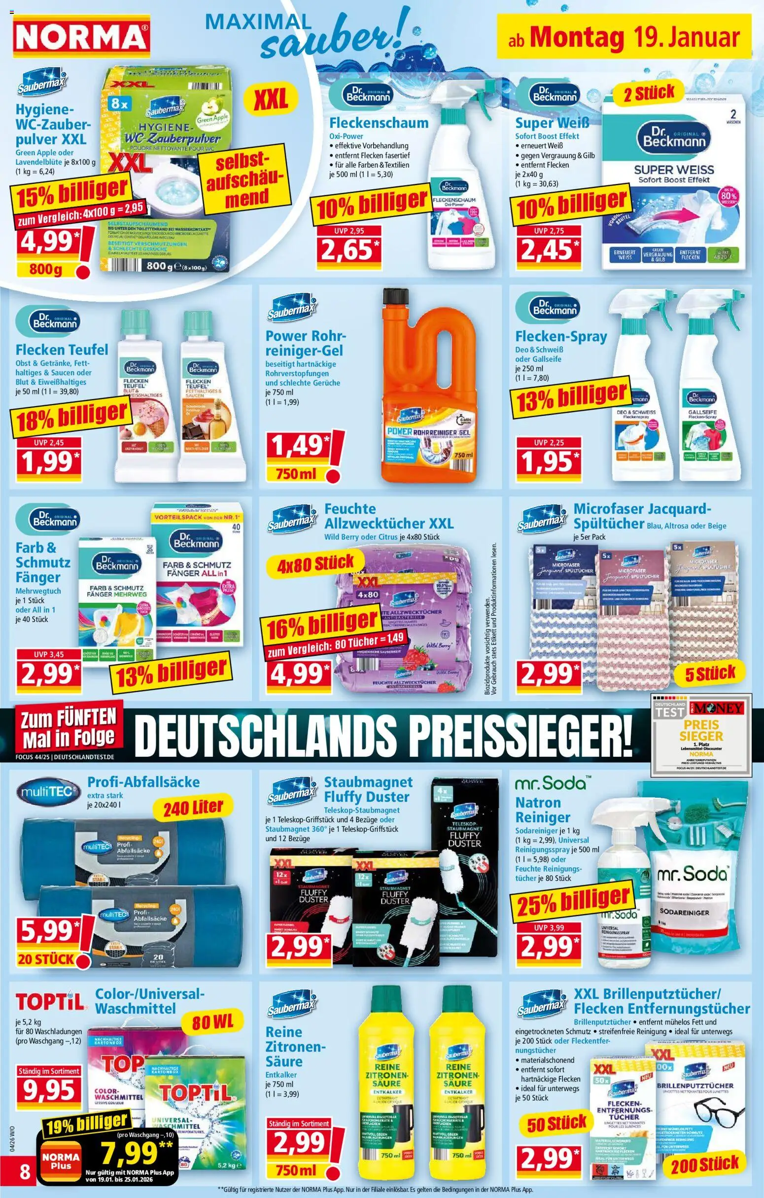Norma Prospekt 	 – gültig ab 19.01.2026 | Seite: 8 | Produkte: Apple, Obst, Waschmittel, Zitronen