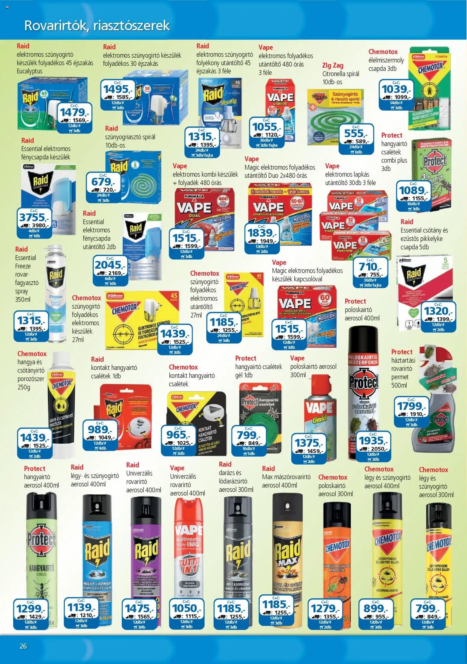ÁRKLUB akciós ujság - amely érvényes a következő dátumtól: 01.04.2026 | Oldal: 26 | Termékek: Hangyairtó, Riasztó