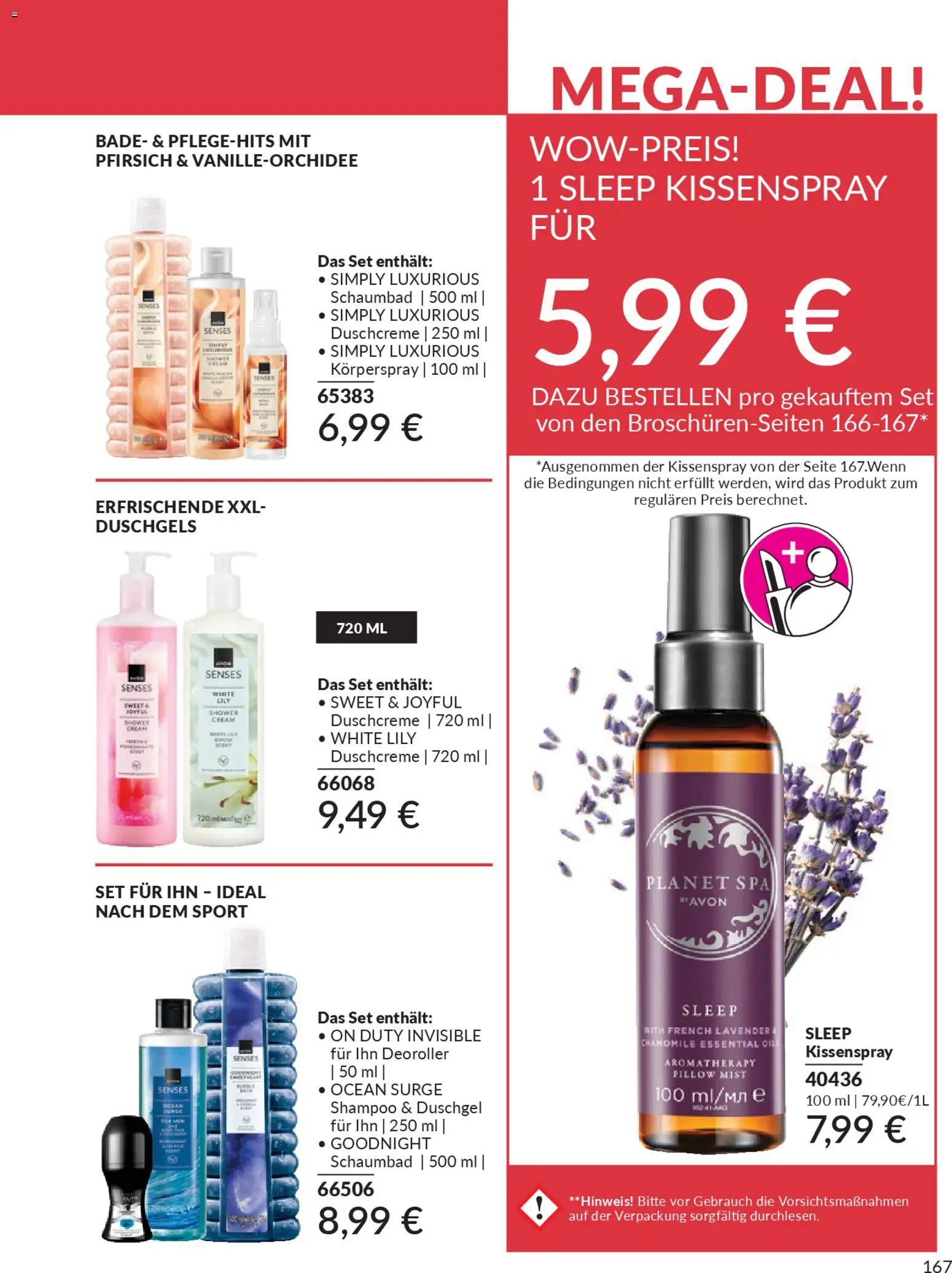 AVON Katalog März 2026 – gültig ab 01.03.2026 | Seite: 169 | Produkte: Shampoo, Duschgel, Duschcreme, Pfirsich