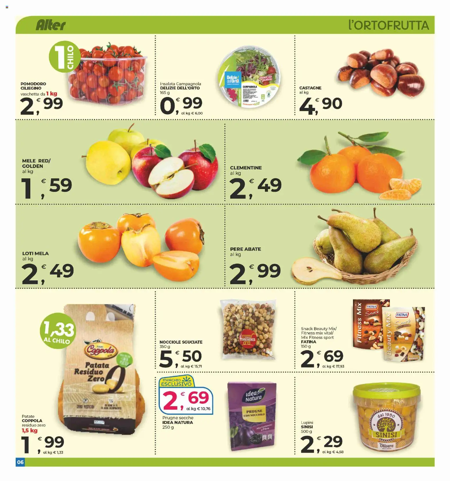Volantino Alter Discount del 17.10.2025 | Pagina: 6 | Prodotti: Lupini, Insalata, Pomodoro, Nocciole