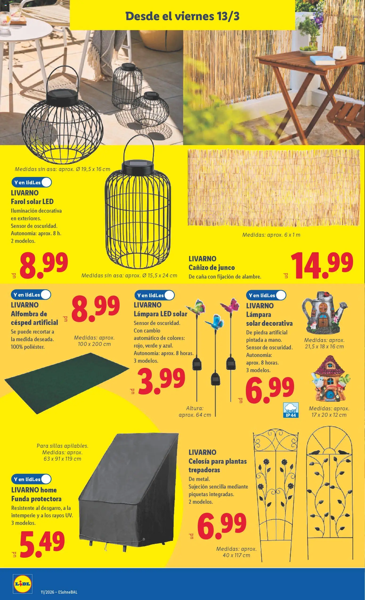 Lidl folleto de bazar │ válido desde el 09.03.2026 | Página: 20 | Productos: Farol, Galette de chaise, Alfombra, Lámpara