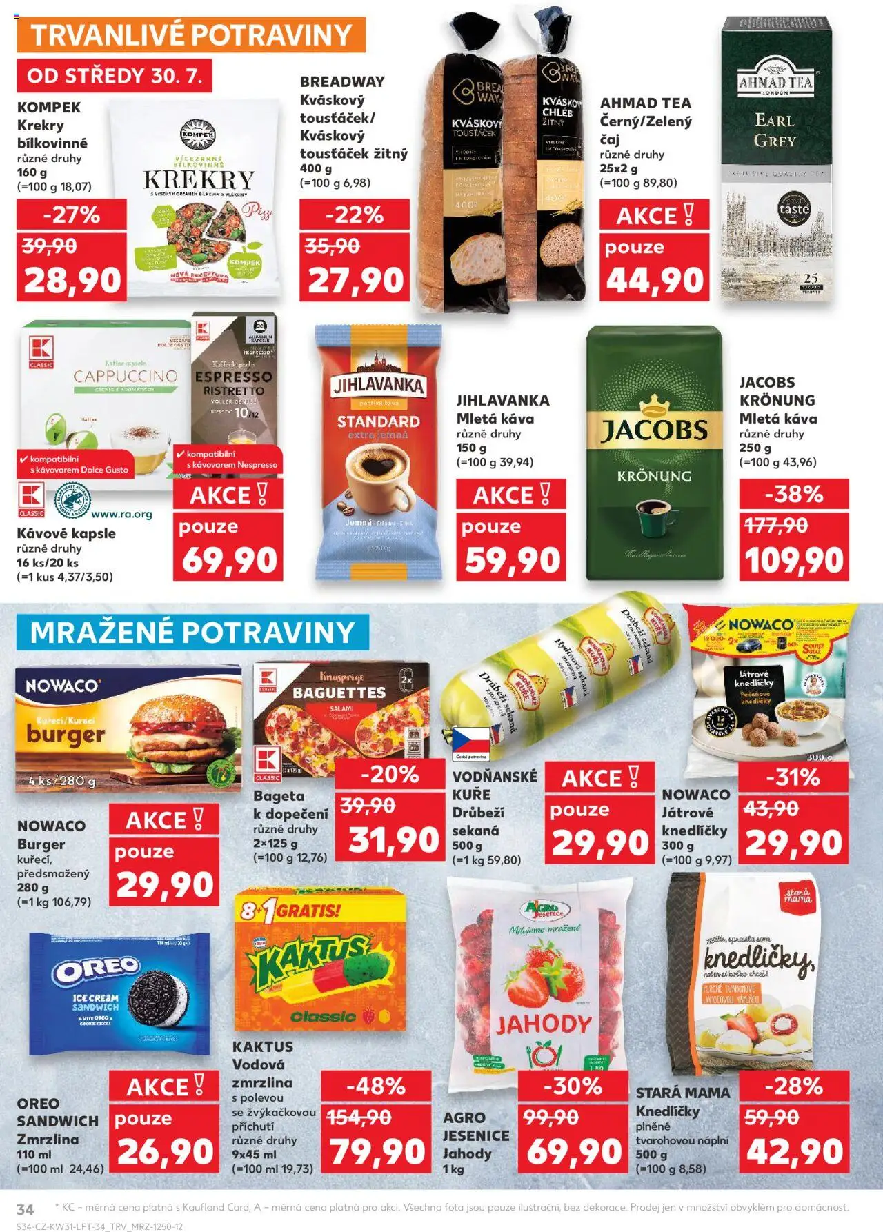 Kaufland leták - Liberec od 30.07.2025 | Strana: 34 | Produkty: Dolce Gusto, Krekry, Kuře, Oreo