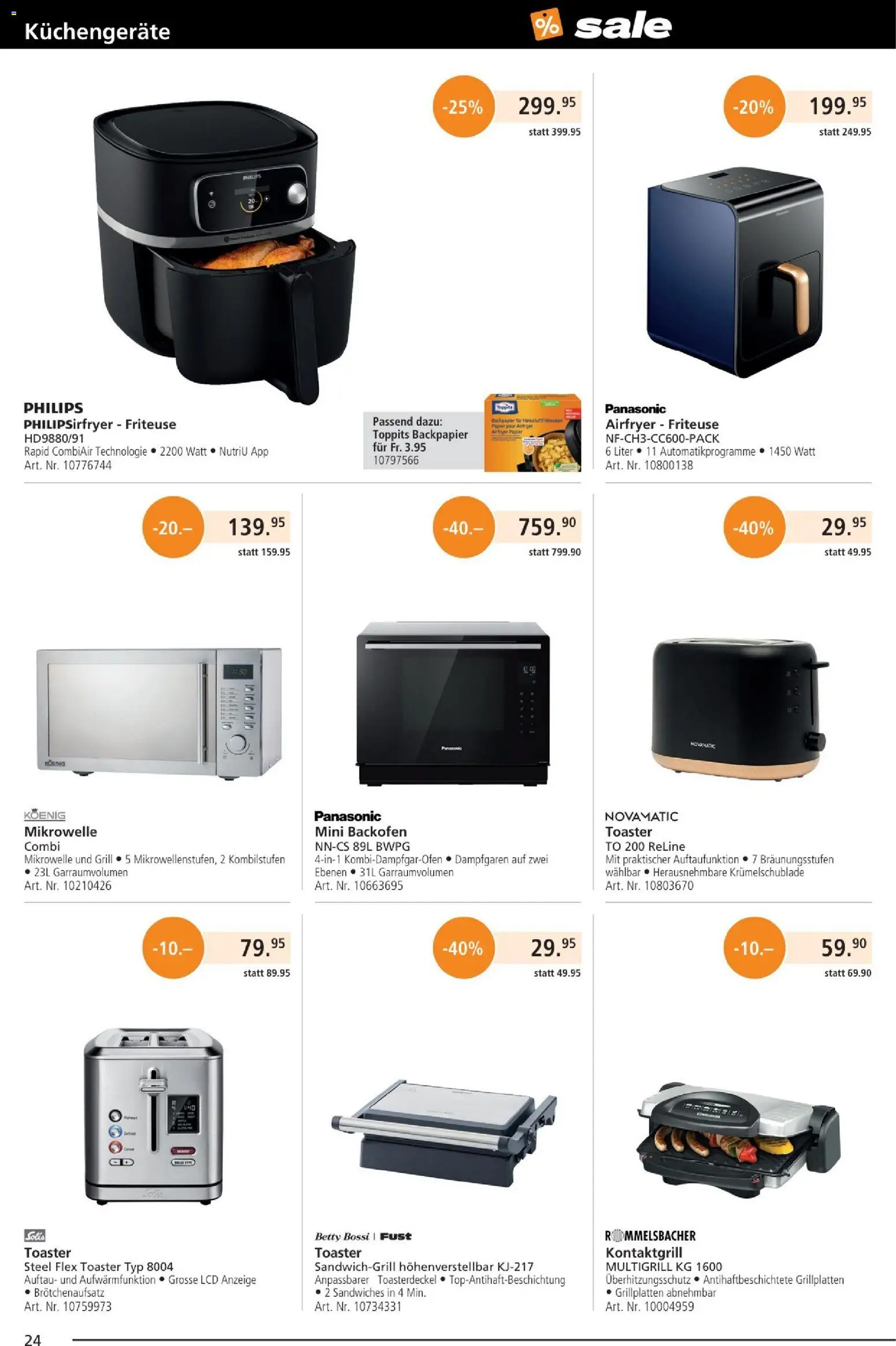 Fust Aktionen – gültig ab 25.12.2025 | Seite: 24 | Produkte: Toaster, Mikrowelle, Philips, Panasonic