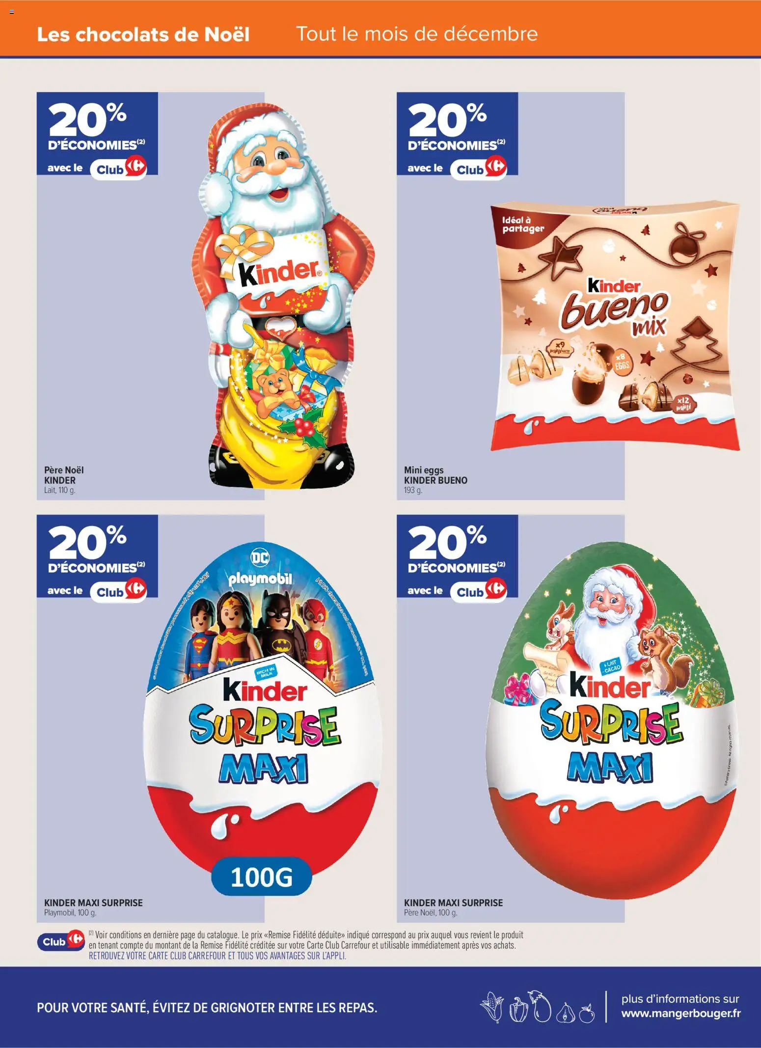 {H1} | Page: 2 | Produits: Chocolats de noël, Playmobil, Kinder maxi, Kinder Bueno