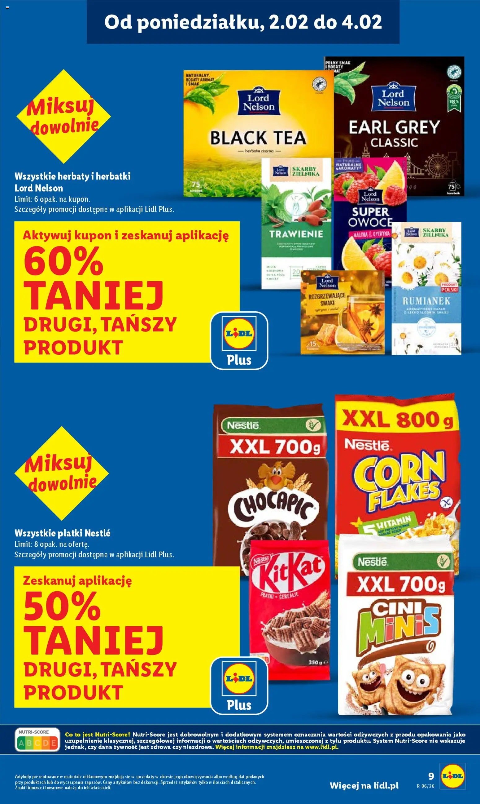 Lidl Gazetka od 02.02.2026 | Strona: 9 | Produkty: Płatki śniadaniowe, Herbata, Płatki, Corn Flakes
