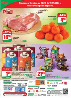Pogląd oferty "Mokra karma dla kota Sweet Catty, Różne rodzaje, 420 g. Cena przy zakupie 1 szt. - 2,49 zł (5,93 zł/kg). Cena za szt. przy zakupie 5 szt. - 1,79 zł (4,26 zł/kg). Mieszaj dowolnie rodzaje" - ważna od 18.02.2026 | Strona: 63
