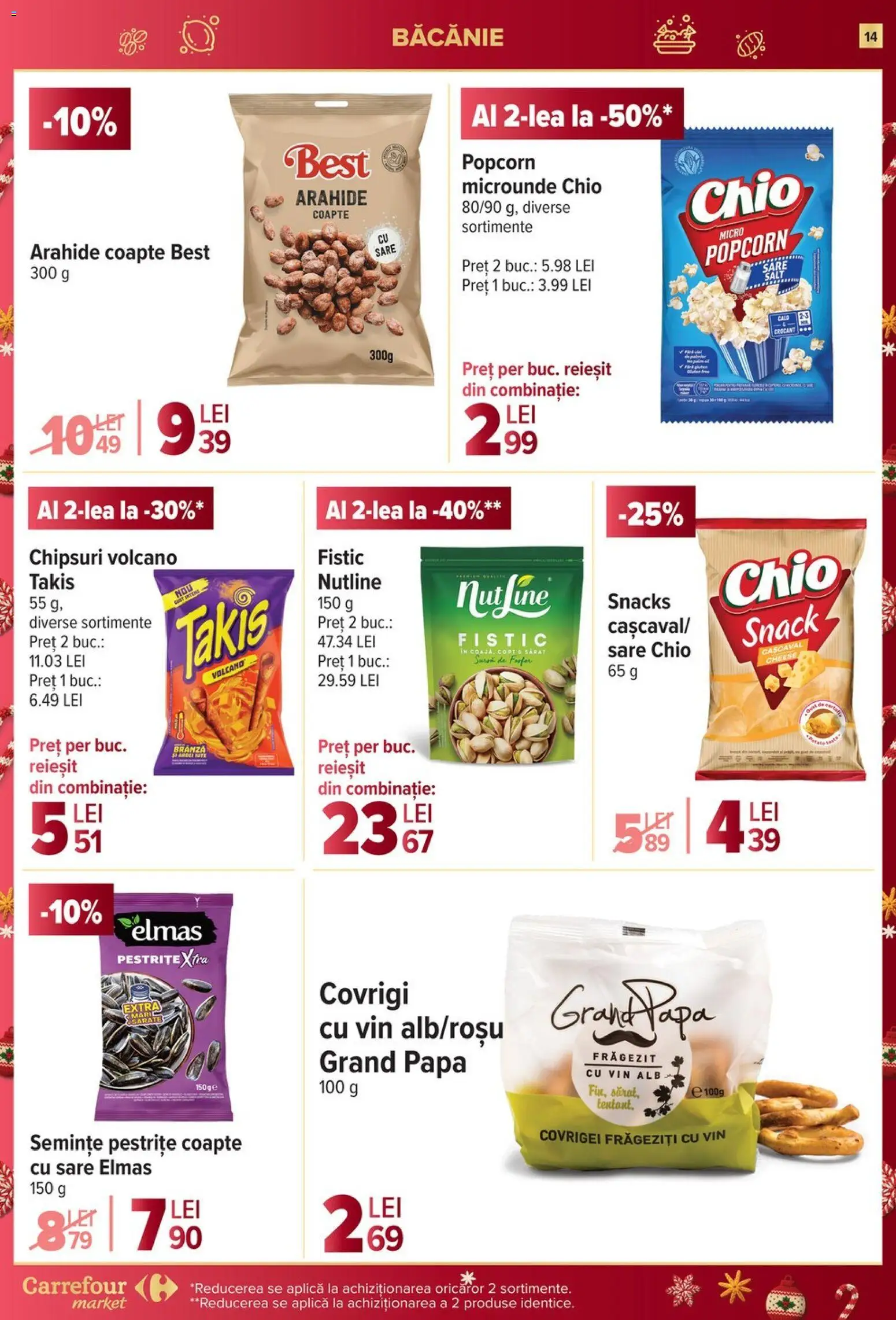 Noul catalog Carrefour – valabil de la 27.12.2025 | Pagină: 14 | Produse: Cașcaval, Arahide, Semințe, Fistic